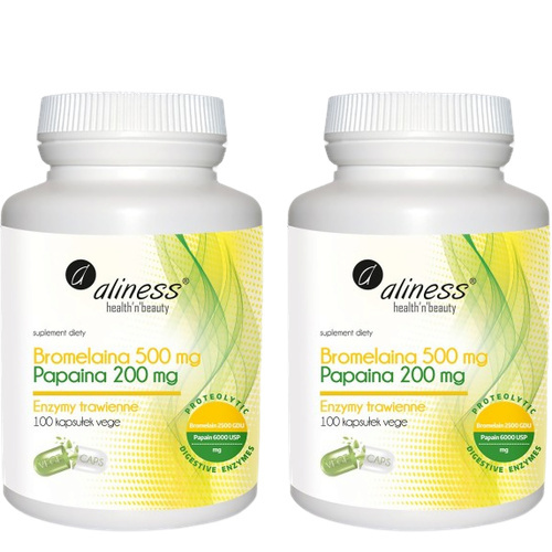 ALINESS - Bromelaina 500mg Papaina 200mg - 2x 100vcaps.