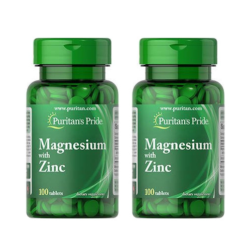 Puritan's Pride Magnesium with Zinc - 100tabs - 2x Magnez z cynkiem