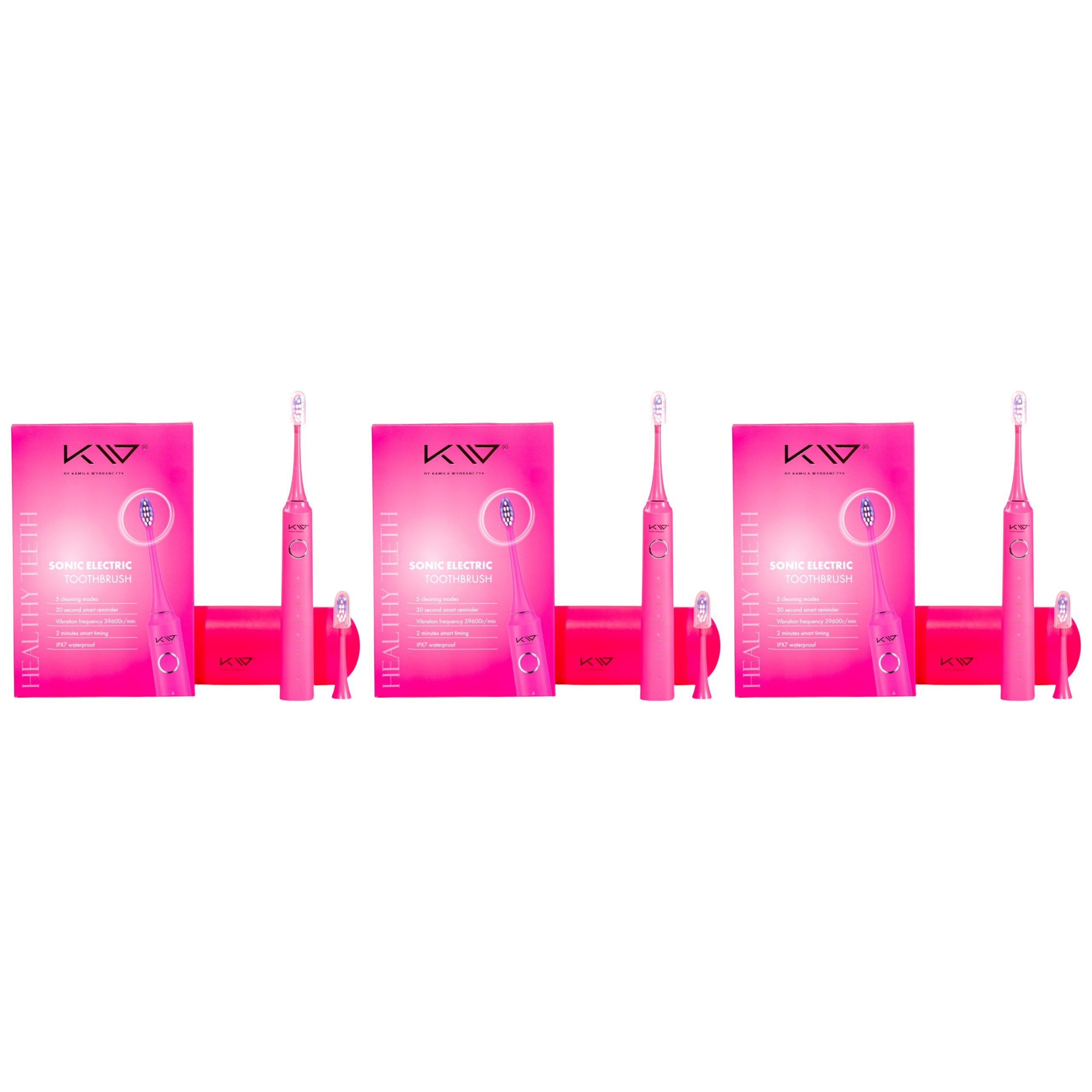 KAMILA WYBRAŃCZYK - Soniczna Szczoteczka do Zębów - 3x Pink