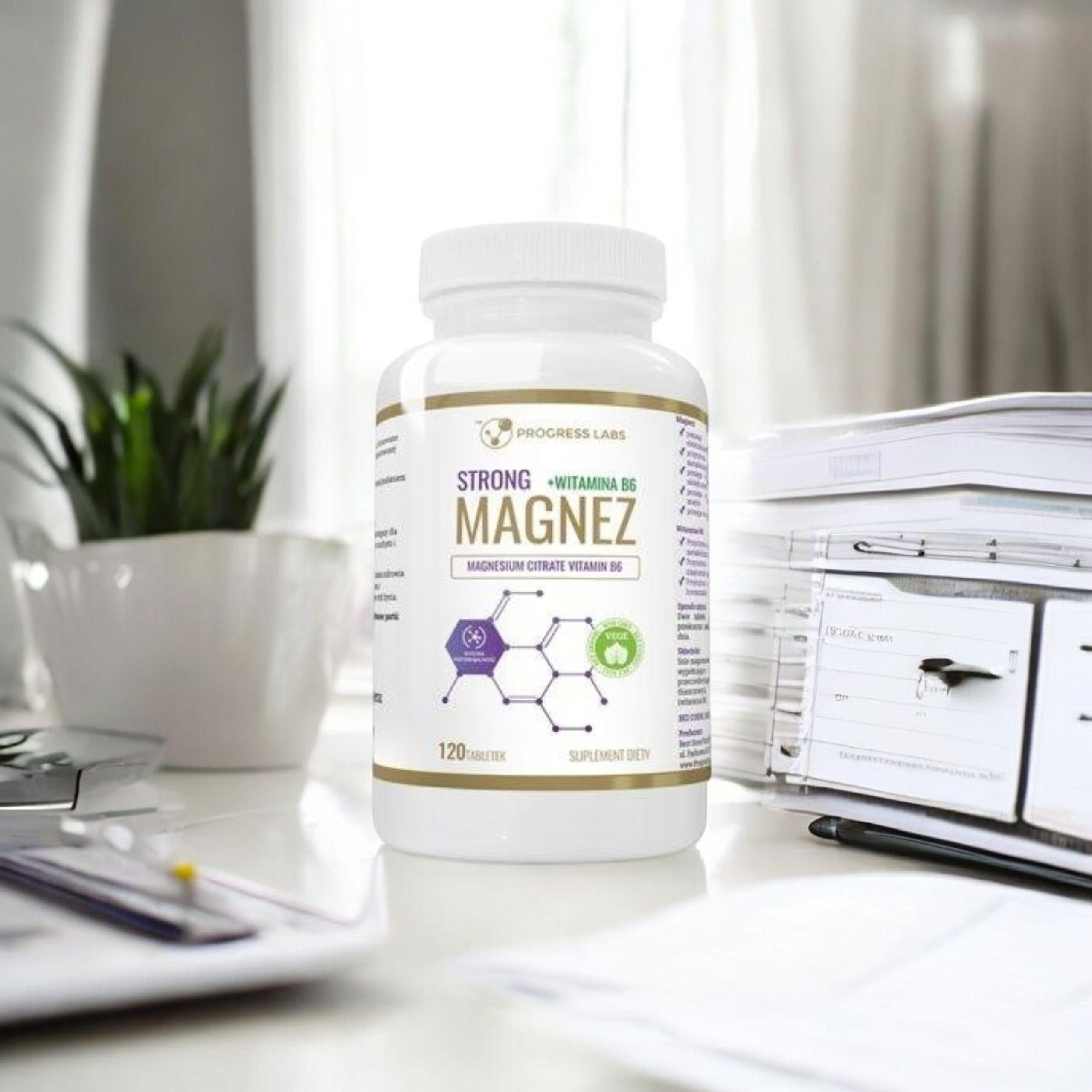 PROGRESS LABS - Magnez Strong + Witamina B6 350mg - 3x 120tabs.