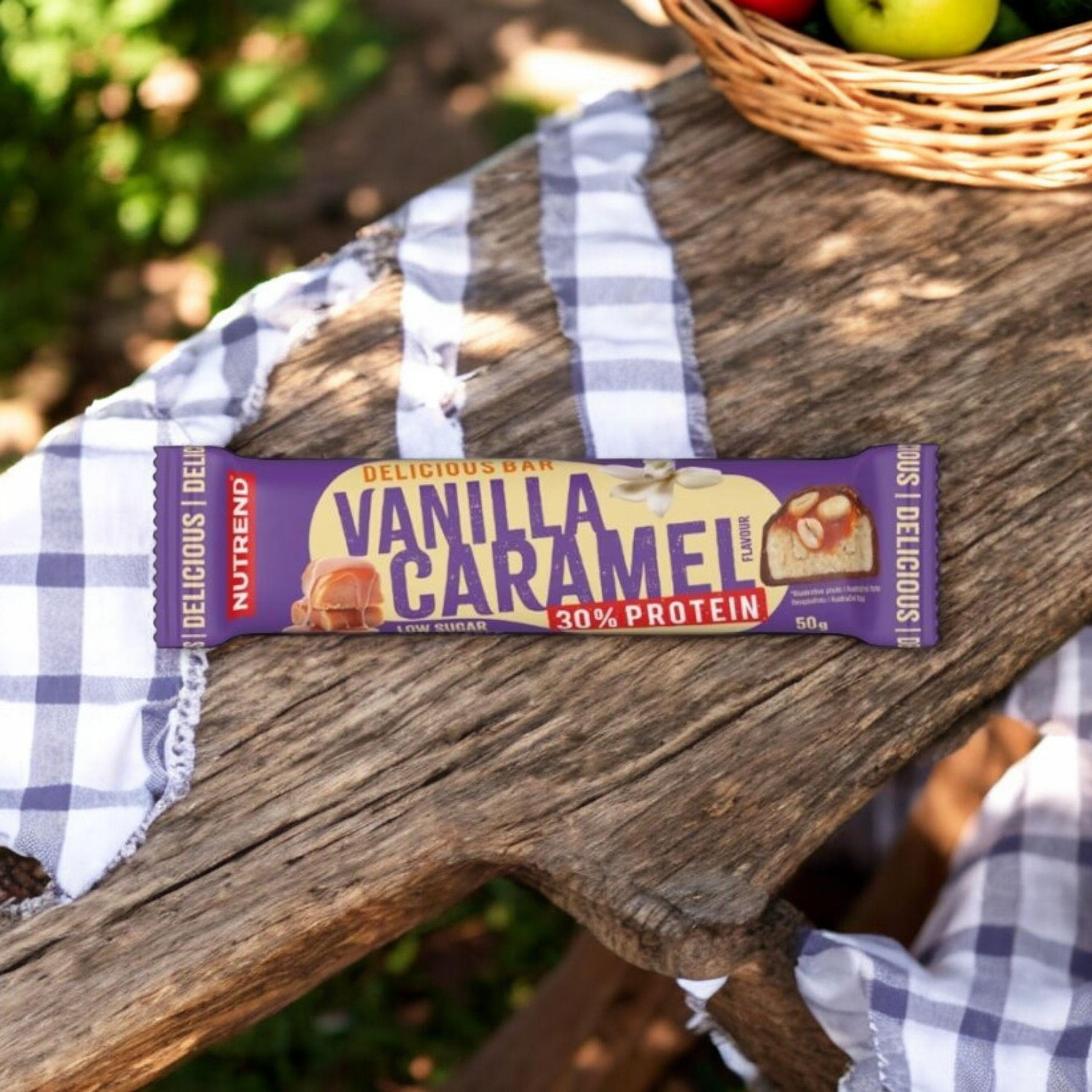 NUTREND Delicious Bar Protein 30 % – 50 g – Wanilia Karmel - WYPRZEDAŻ -14-05