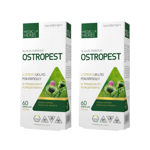 MEDICA HERBS - Ostropest 312mg (Silybum Marianum) - 2x 60caps.