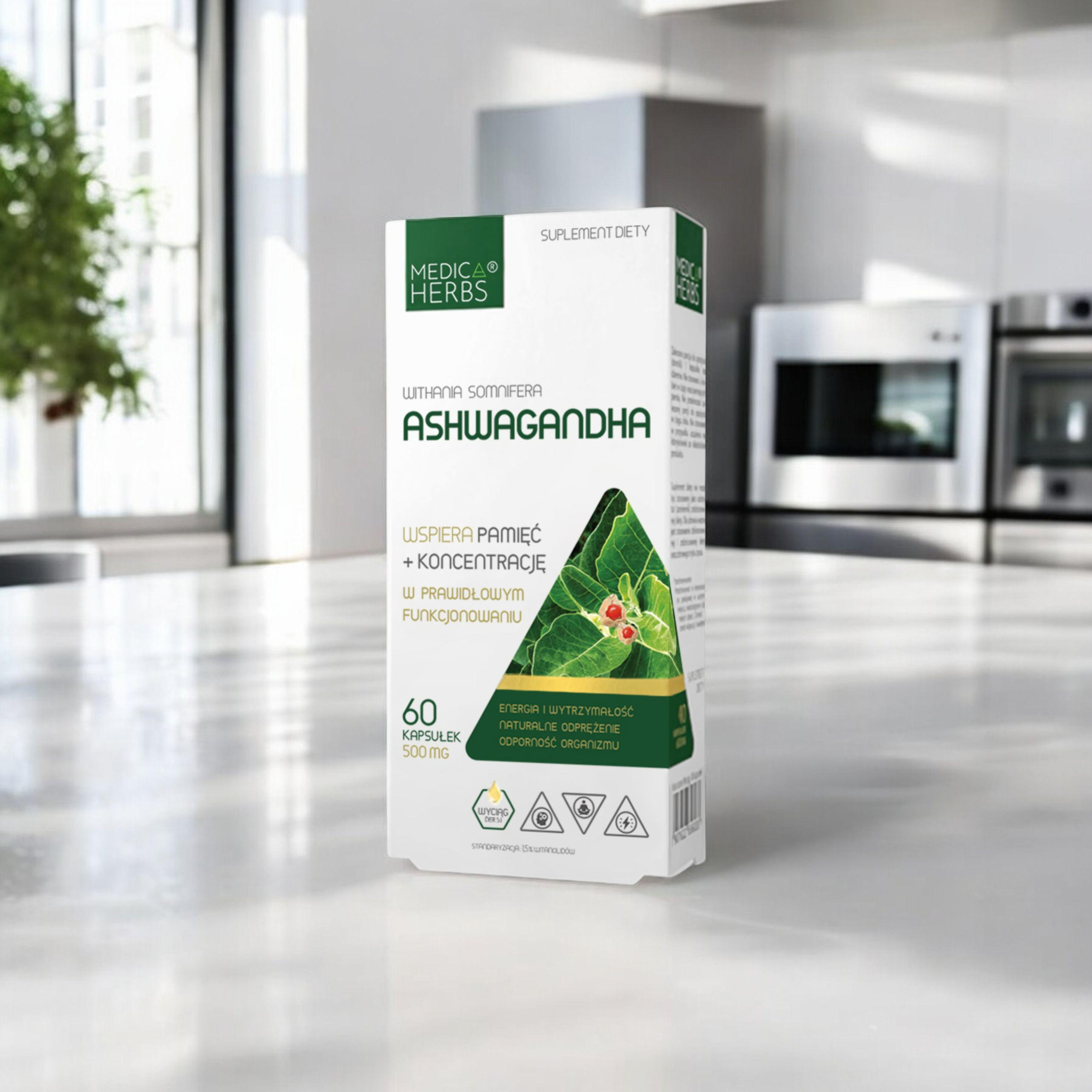 MEDICA HERBS - Ashwagandha 500mg - 60caps.