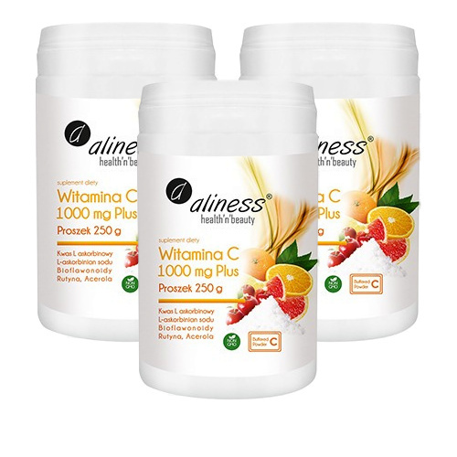ALINESS - Witamina C 1000mg Plus - 250g x3