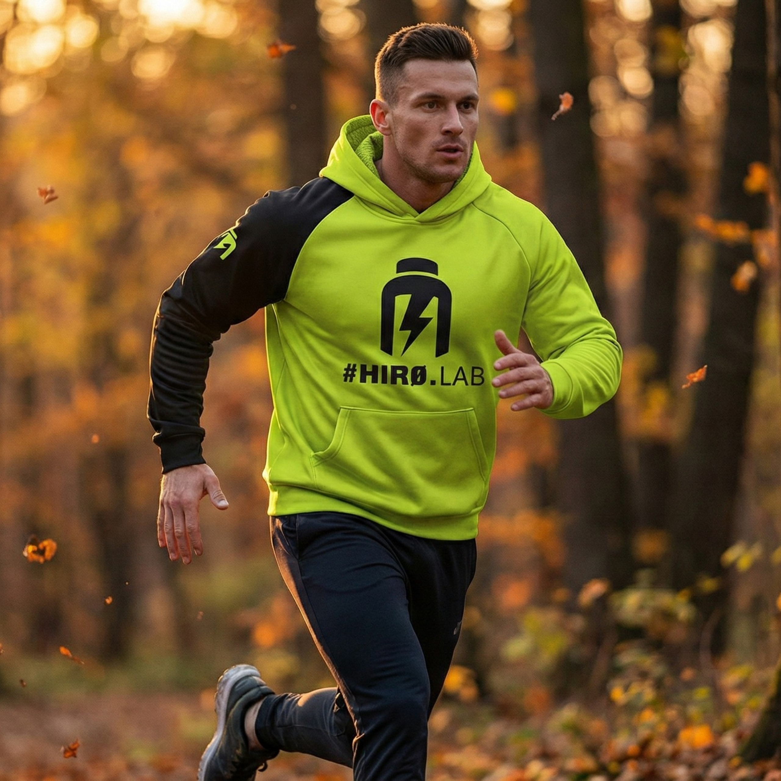 HIRO.LAB Bluza z kapturem HIRO NEE - Zielona - L