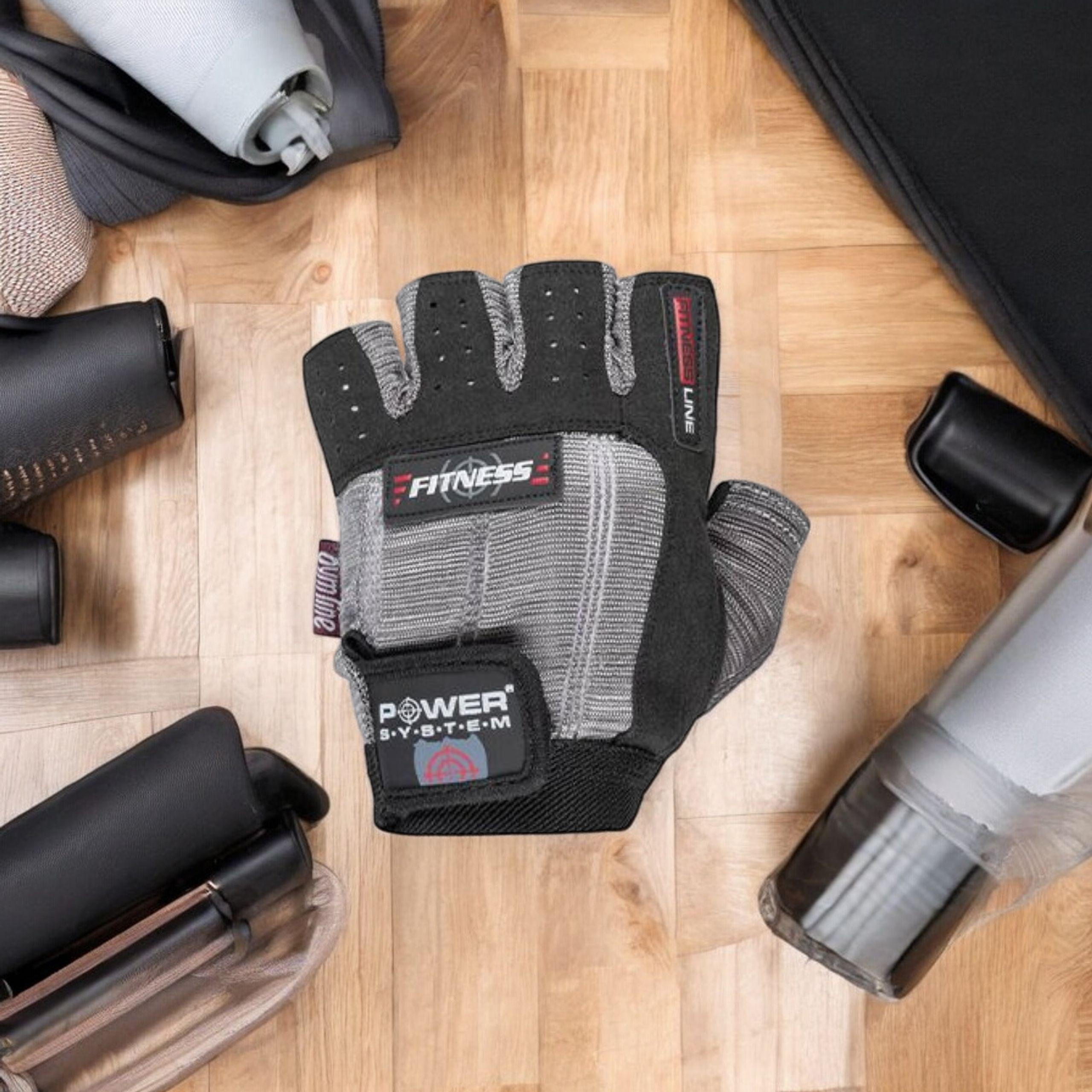 POWER SYSTEM Rękawice Fitness - 2x Szaro-Czarne