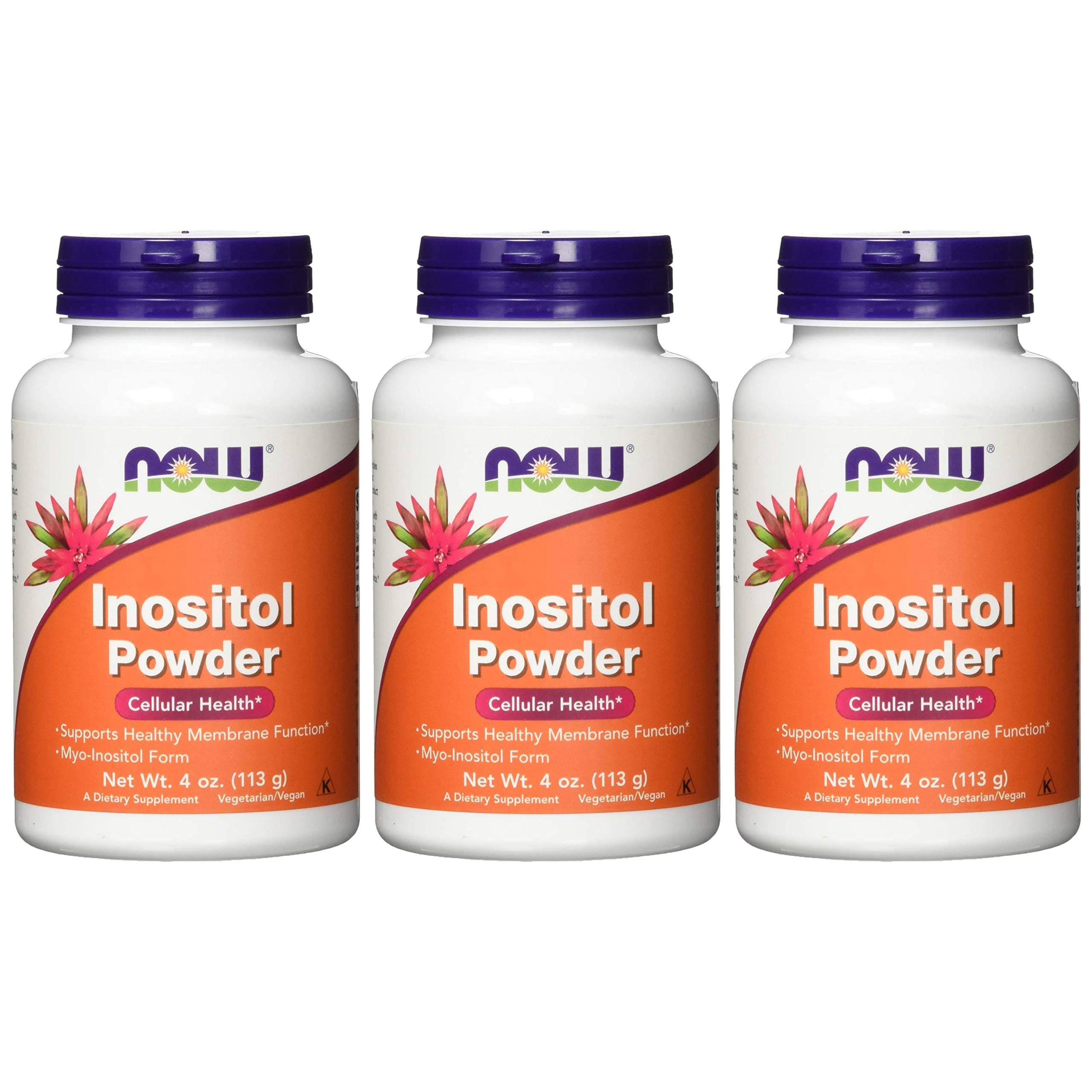 NOW Inositol Powder - 3x 113g - Inozytol w proszku
