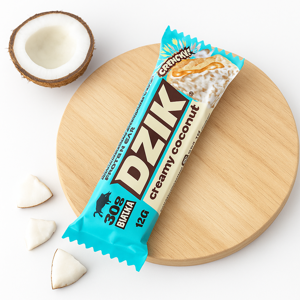 DZIK - Protein Bar Crunchy - 2x 72g - Creamy Coconut