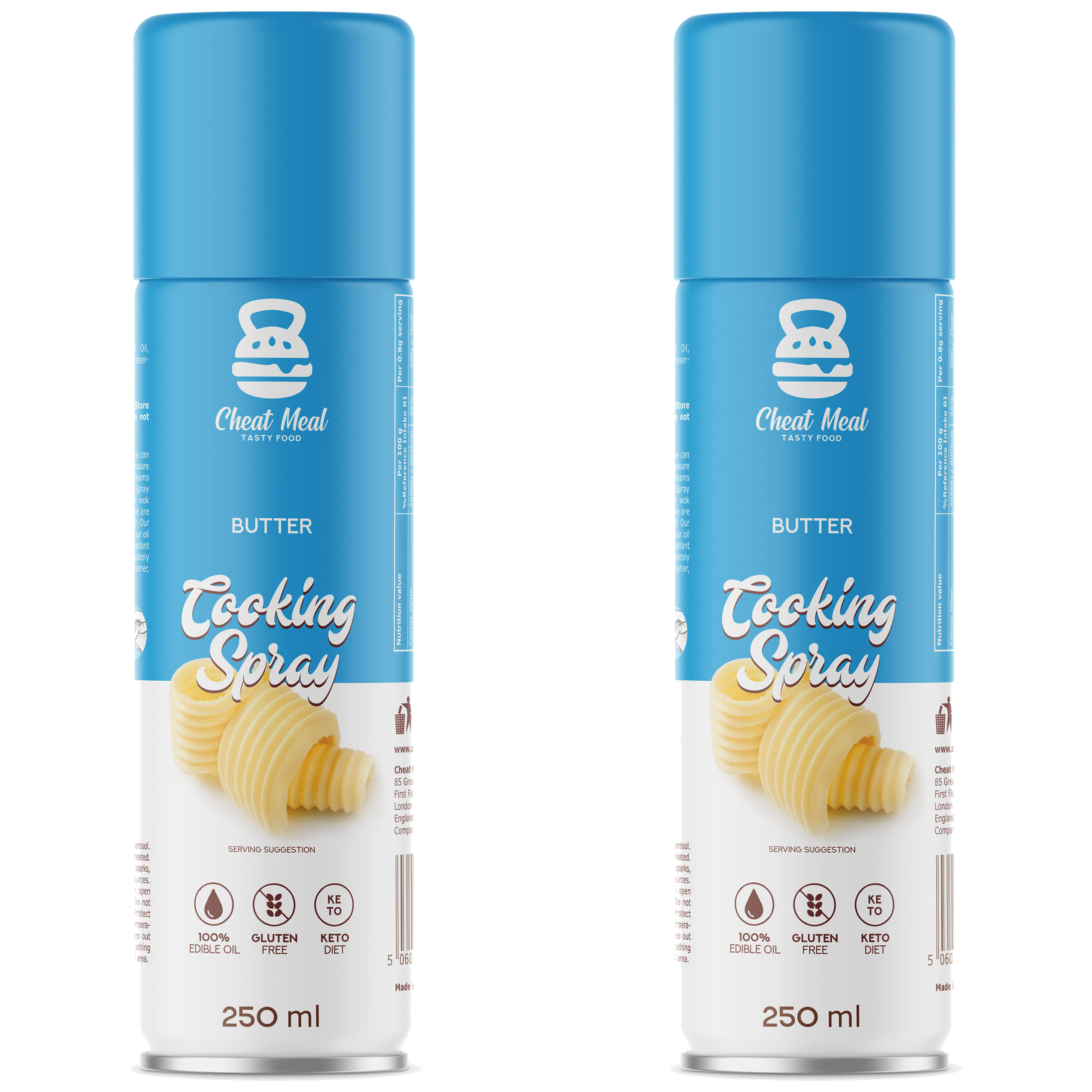 Cheat Meal Nutrition Cooking Spray Butter - Spray do smażenia Maślany - 2x 250ml