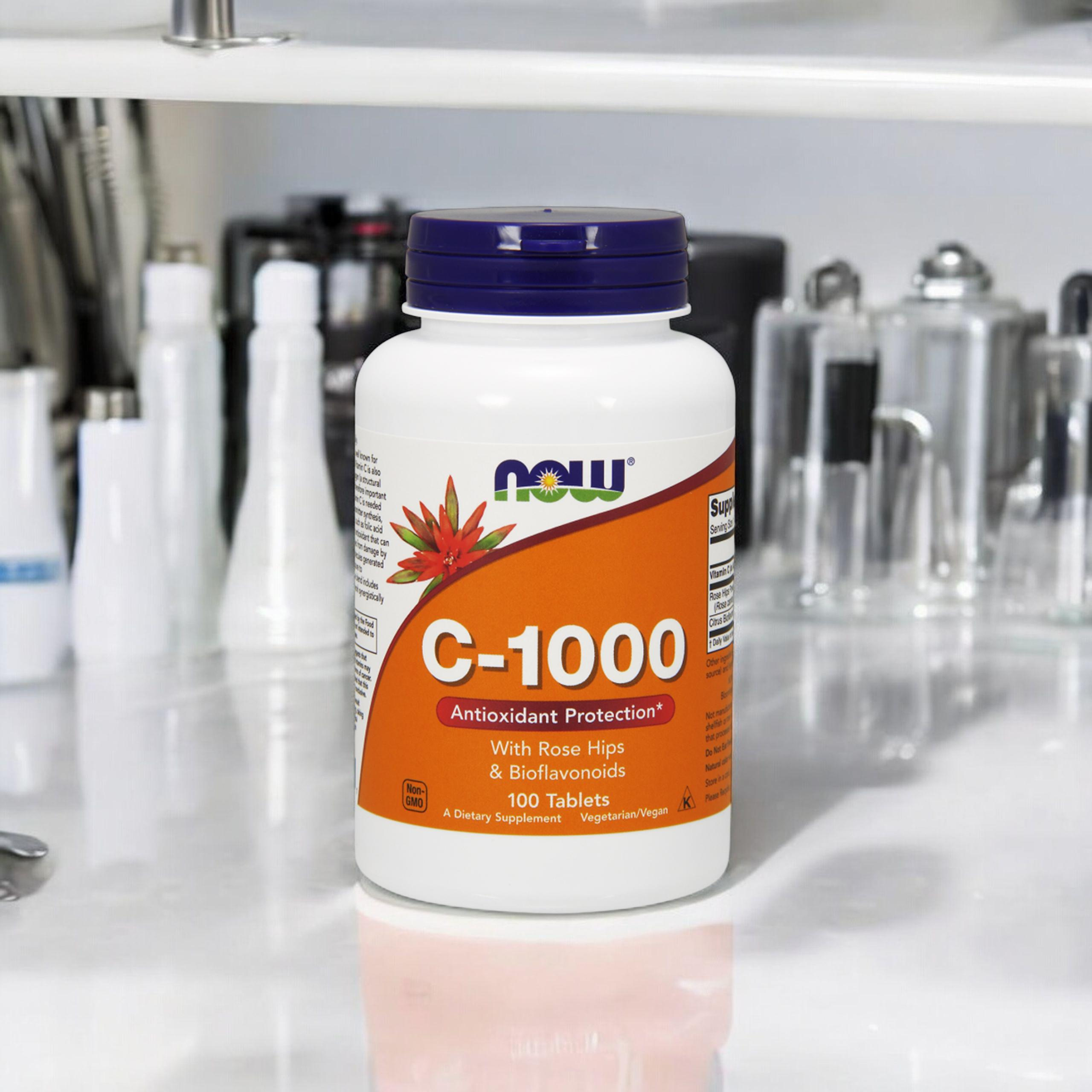 NOW Vitamin C-1000 with Rose Hips & Bioflavonoids - 2x 100tabs