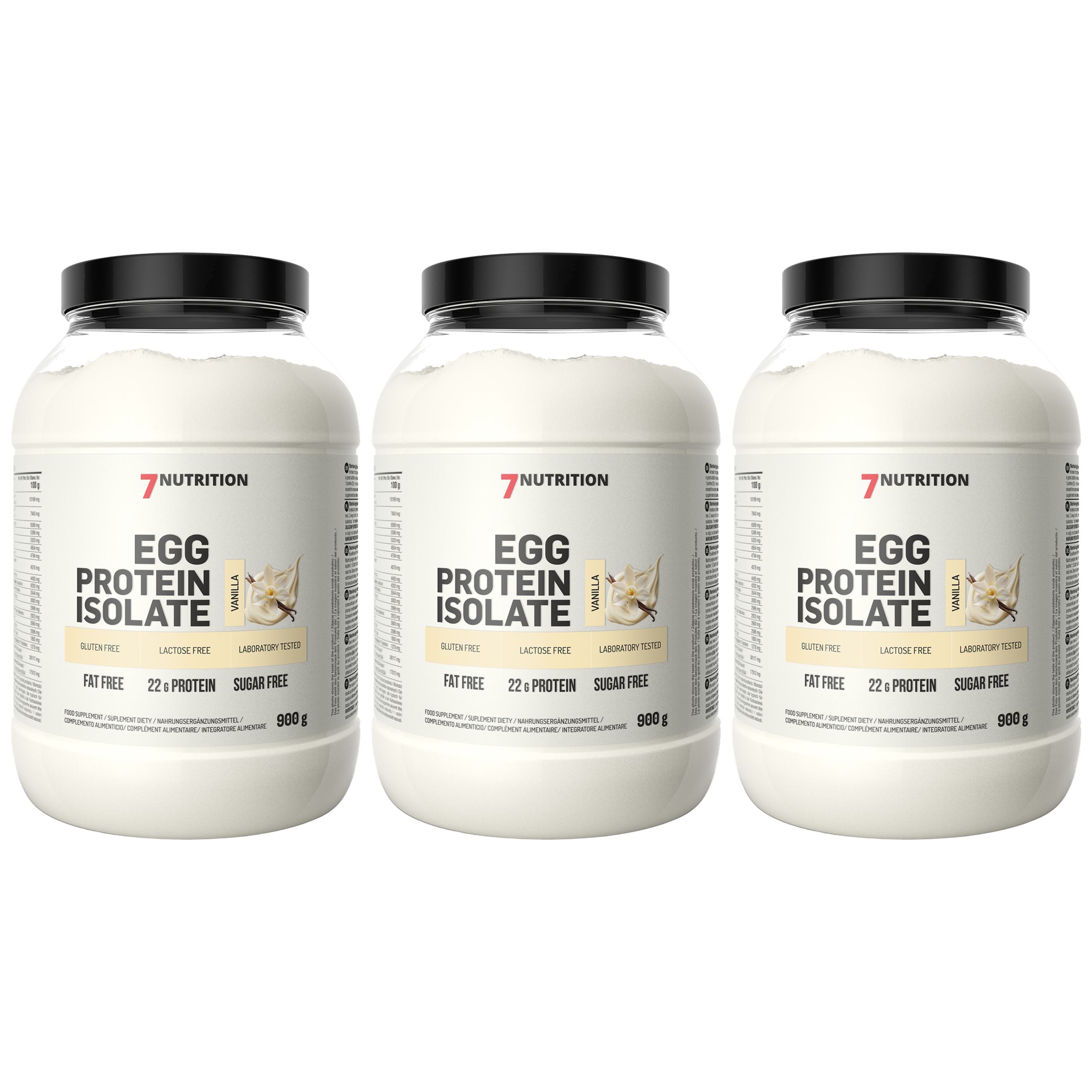 7 NUTRITION - Egg Protein Isolate - 3x 900g - Vanilla