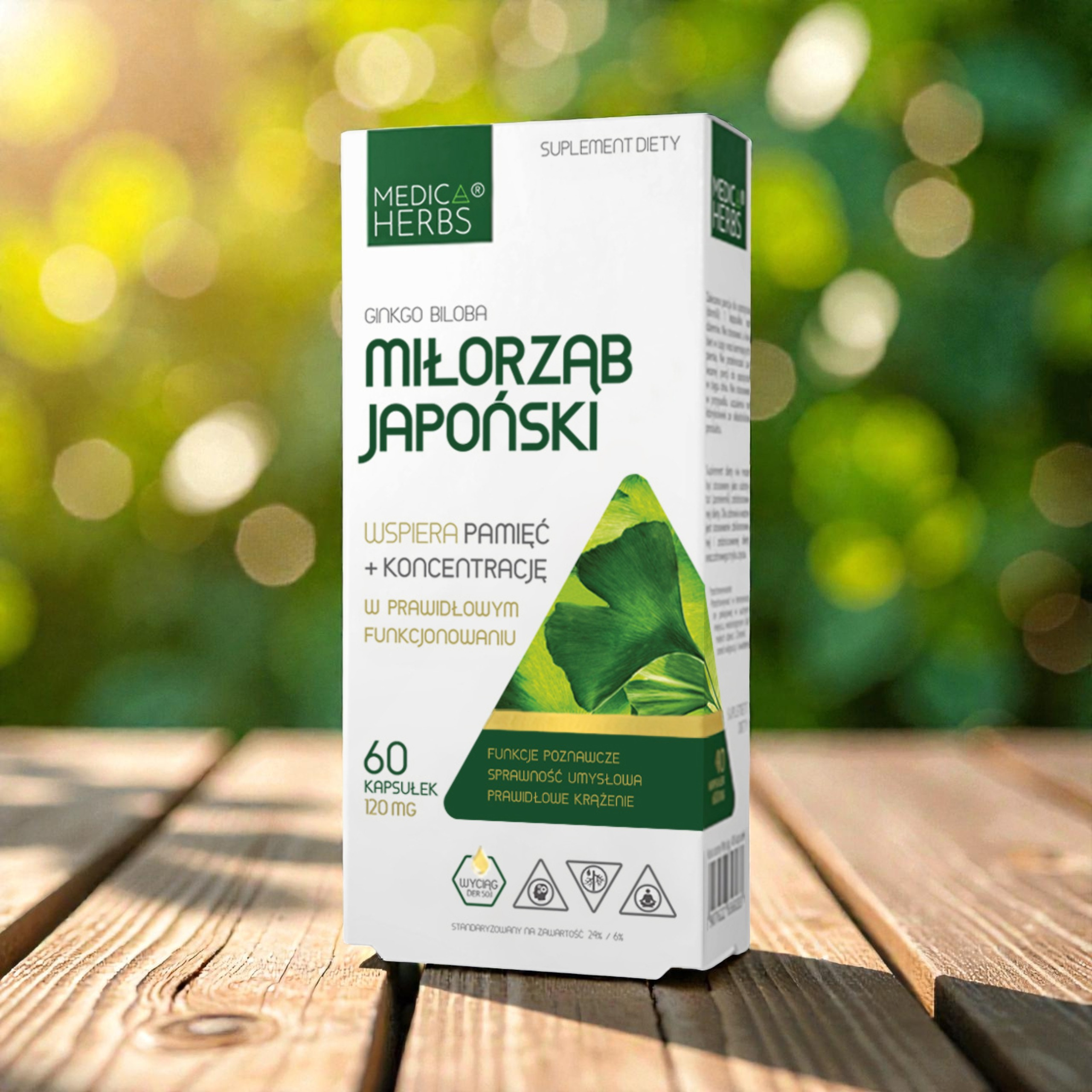 MEDICA HERBS - Miłorząb Japoński 120mg (Ginkgo Biloba) - 2x 60caps.