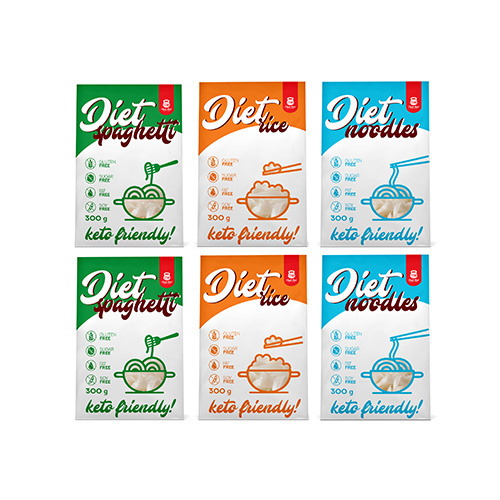 Cheat Meal Nutrition Diet 2x Spaghetti + 2x Rice + 2x Noodles - 6x 400g (6x 300g netto) - Makaron dietetyczny