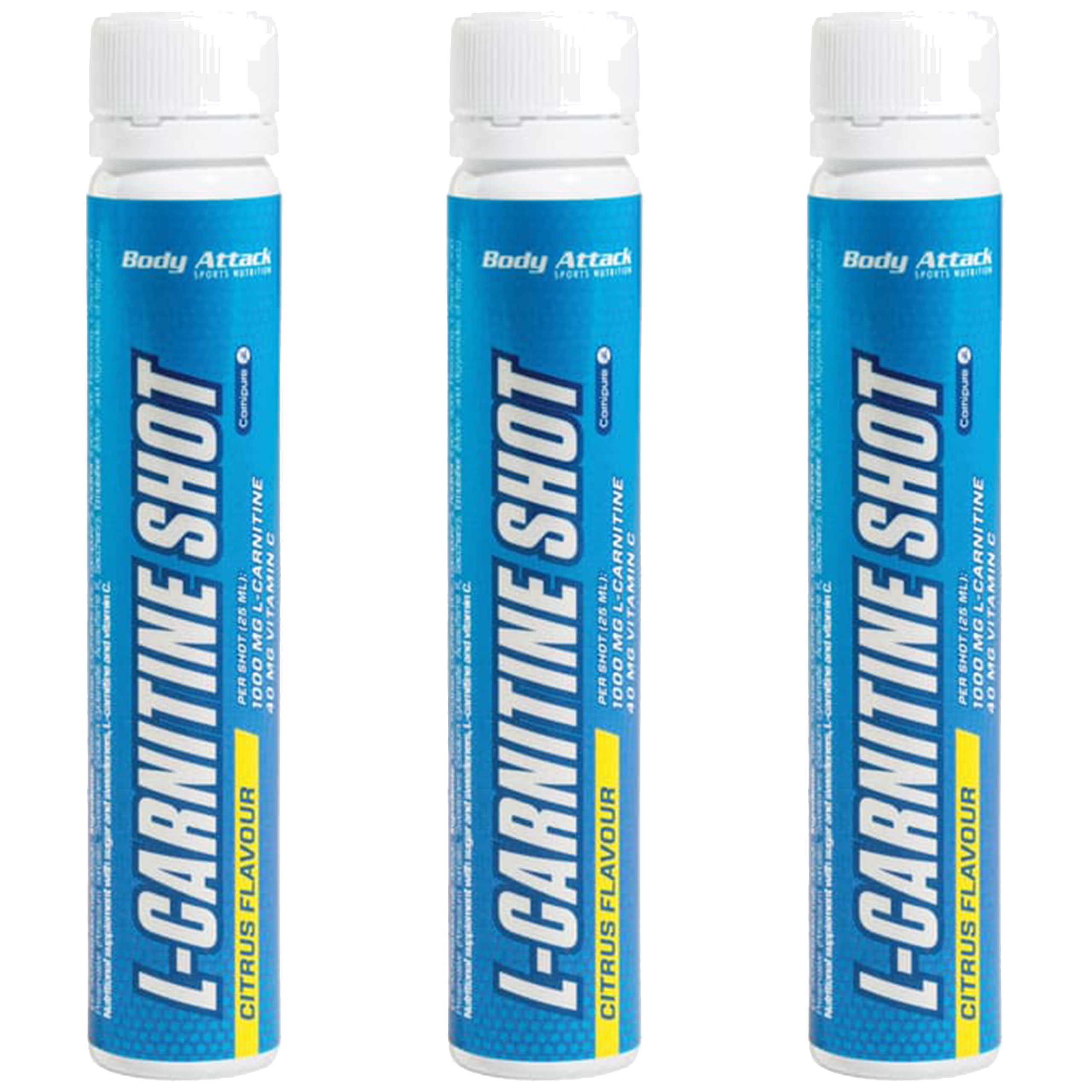 BODY ATTACK - L-Carnitine Shot - 3x 25ml - Citrus
