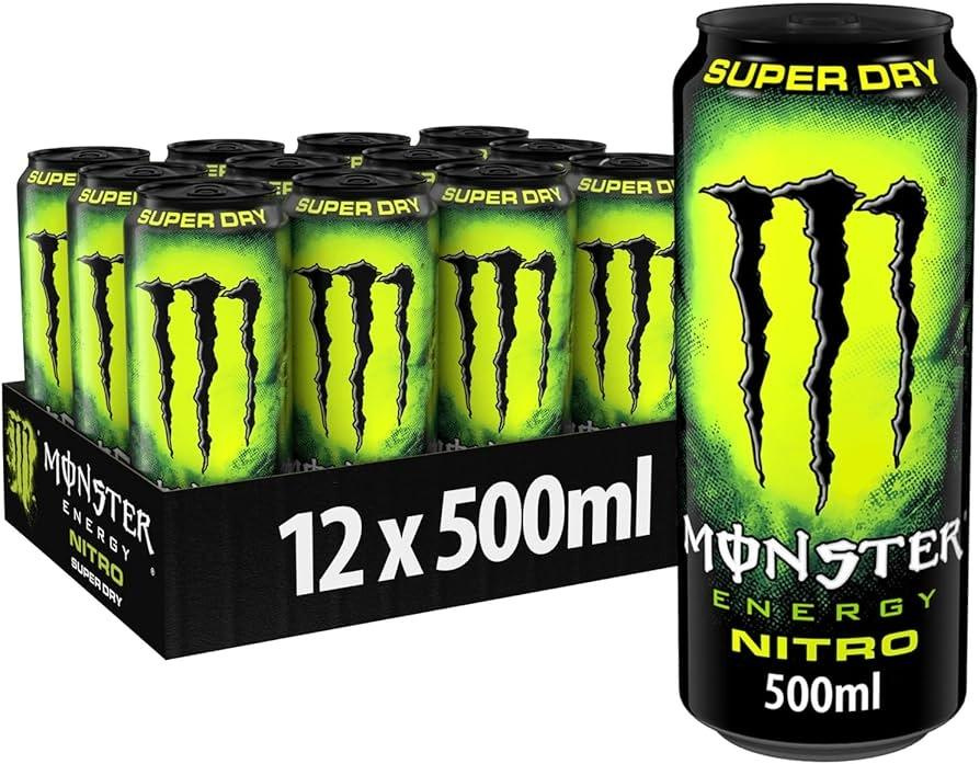 MONSTER Energy Nitro Super Dry - puszka 500ml z charakterystycznym designem i logo nitro