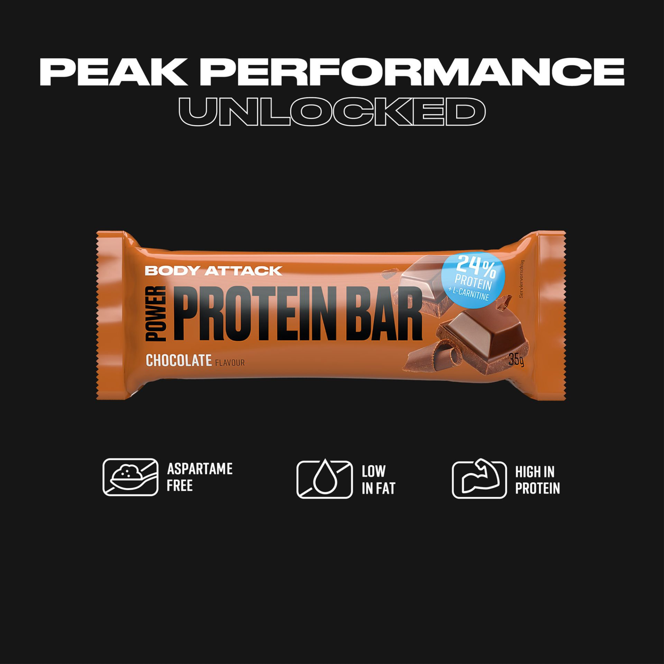 BODY ATTACK Baton Power Protein Bar - 24x 35g - WYPRZEDAŻ - 31-07