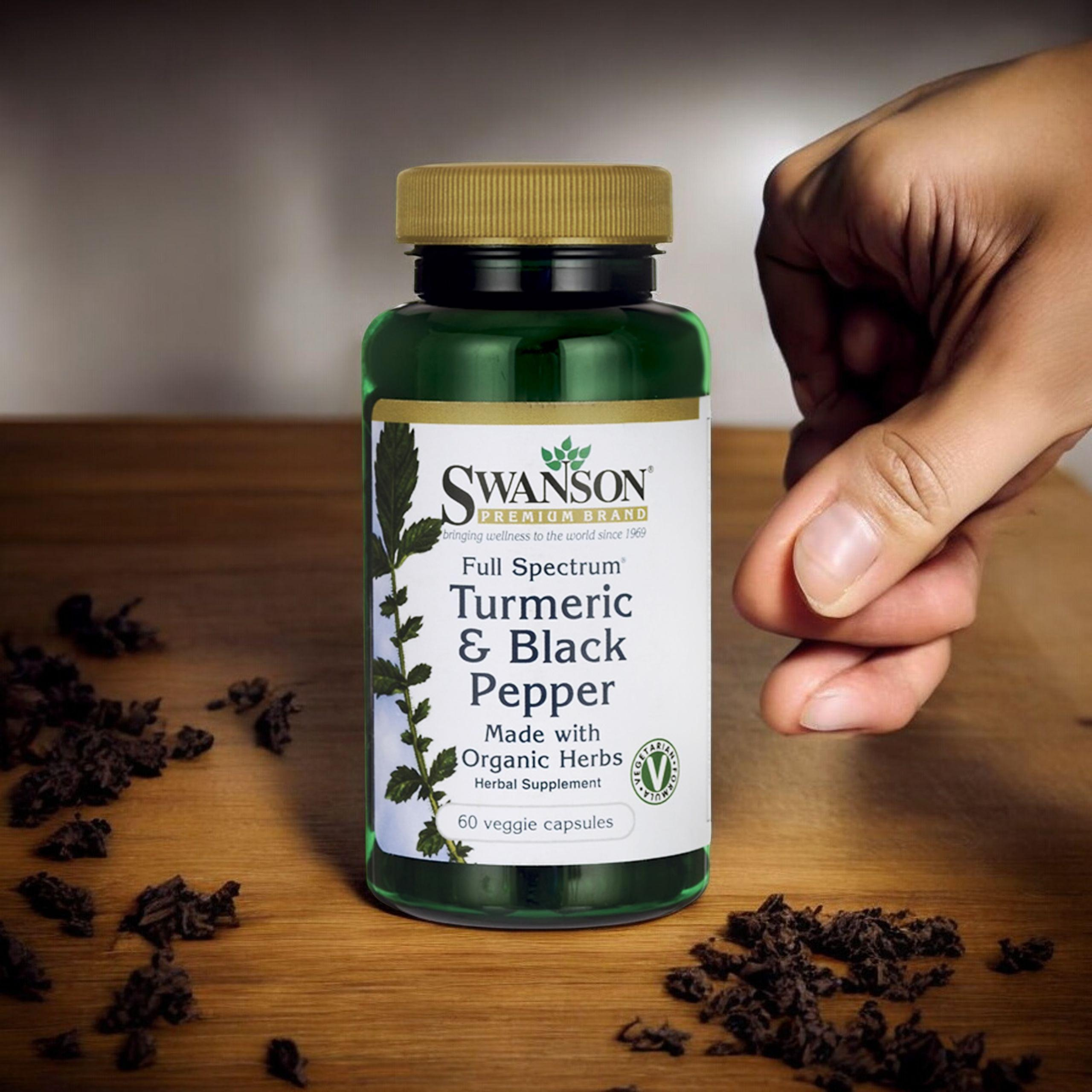SWANSON Turmeric Black Pepper (Kurkuma z Piperyną) - 60vcaps.