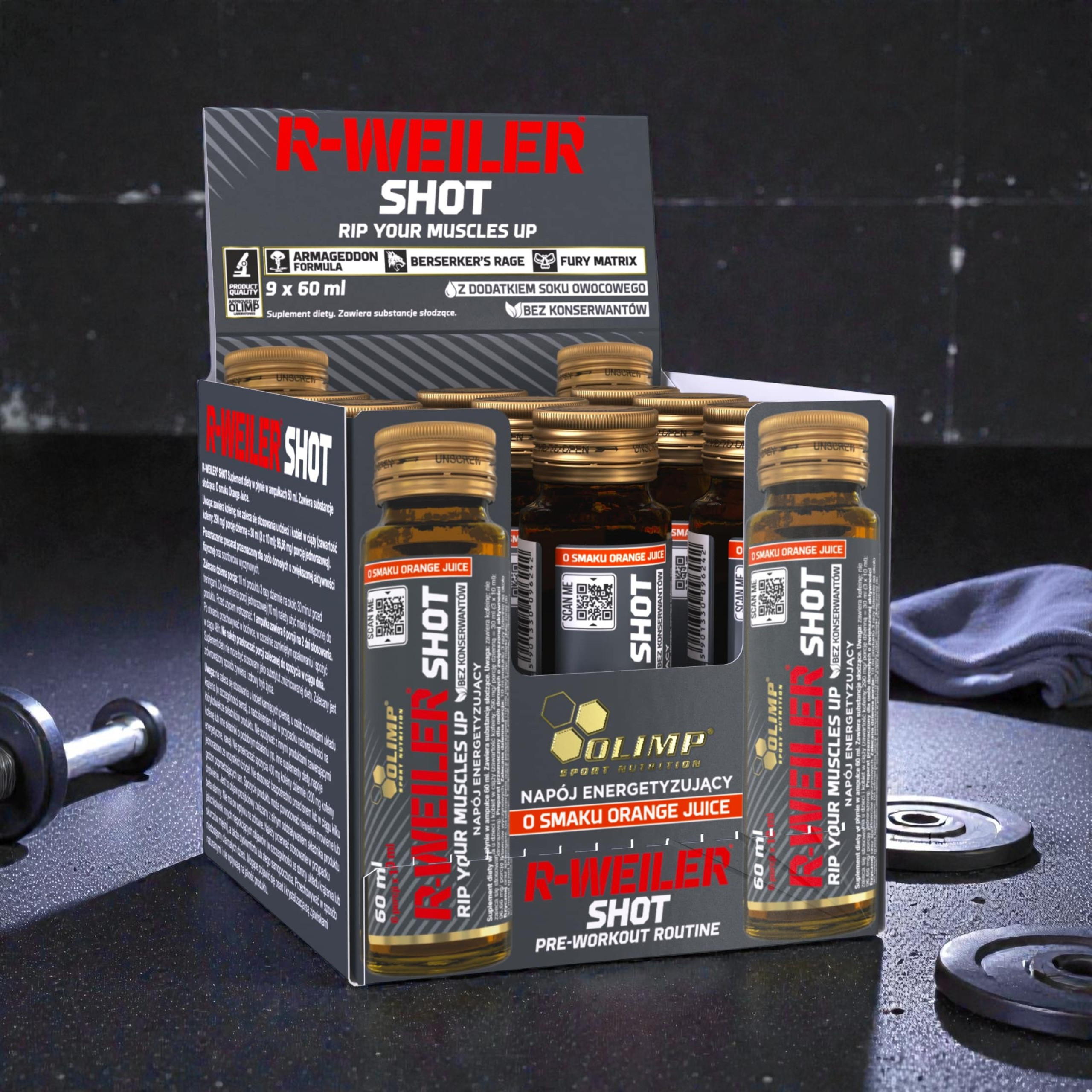 OLIMP - R-Weiler Shot Szklana Ampułka - 9x 2x 60ml