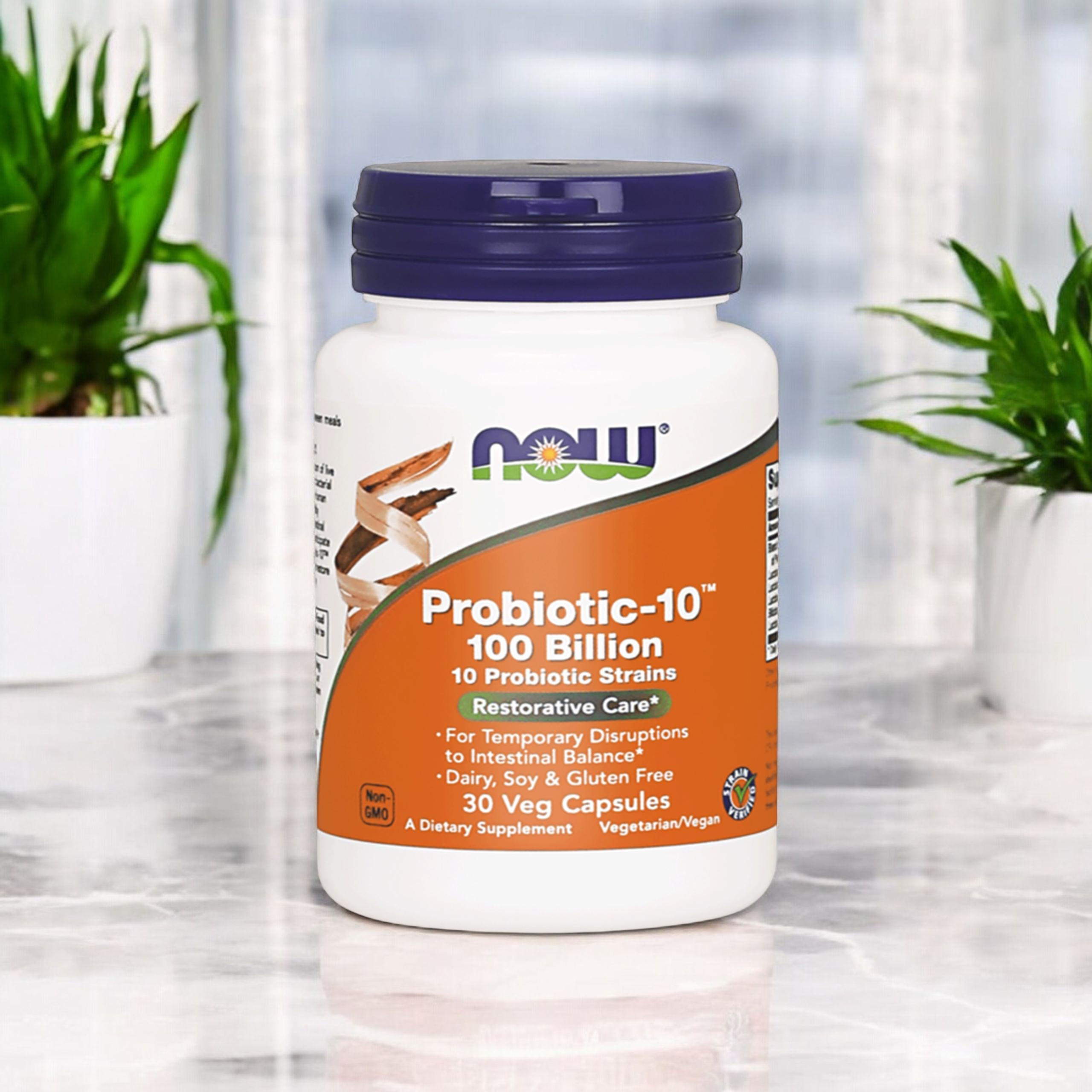 NOW Probiotic-10 100 Billion - 3x 30 Veg Caps