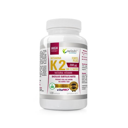 WISH Pharmaceutical Vitamin K2 Mk-7 Natto 200mcg - 3x 120caps