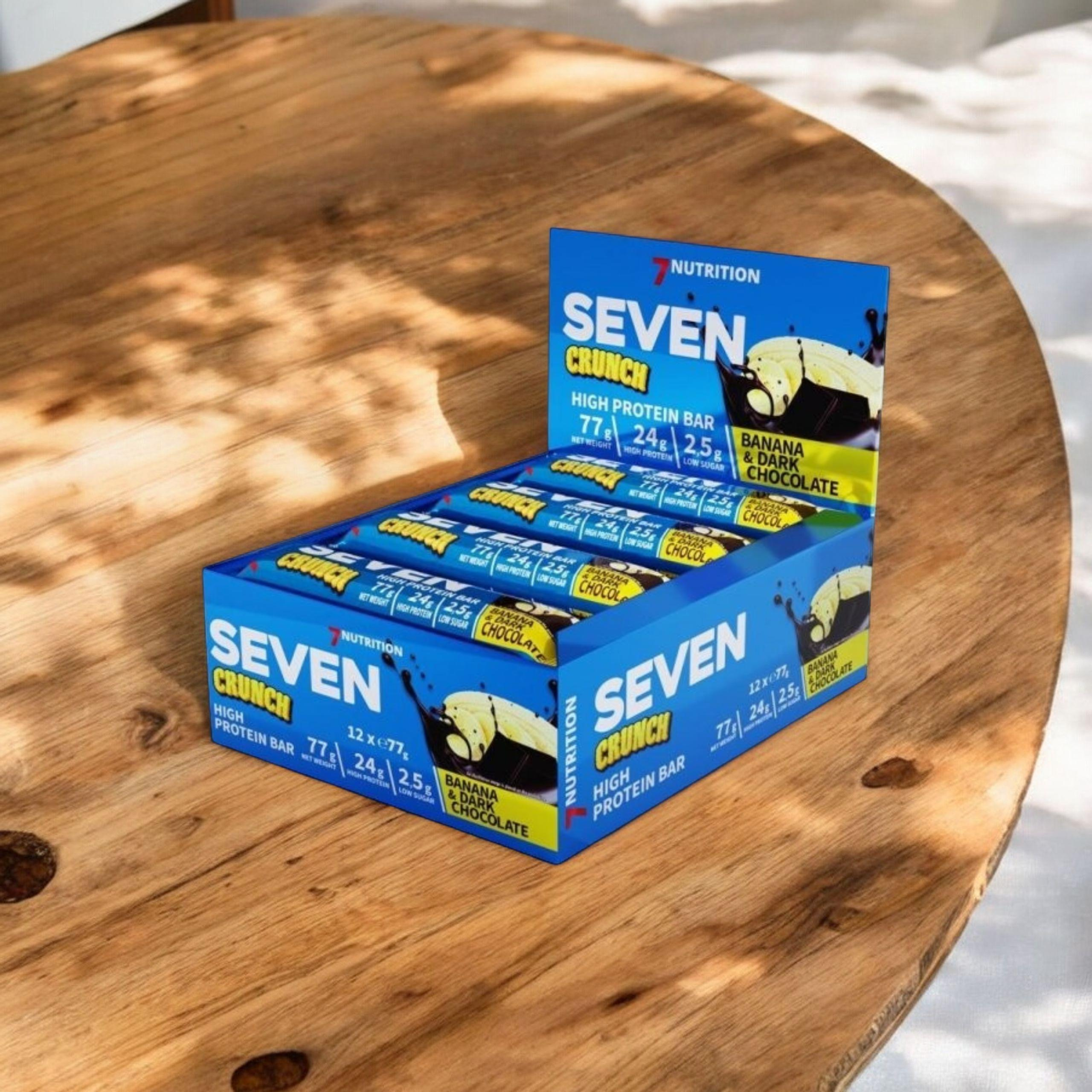 7 NUTRITION - Seven Crunch HP Bar - 12x 2x 77g - Banana & Dark Chocolate