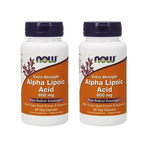 NOW Alpha Lipoic Acid 600mg - 2x 60vegcaps.