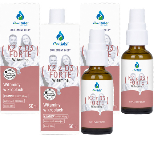 ALINESS - Avitale Witamina K2 MK7 + D3 Forte - 3x 30ml