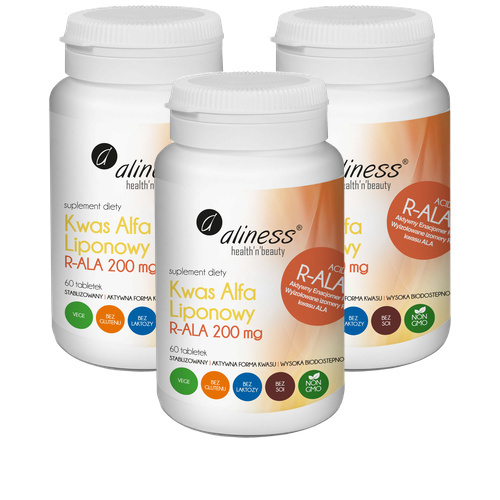 ALINESS - Alfa Liponowy R-ALA 200mg - 3x 60tabs.