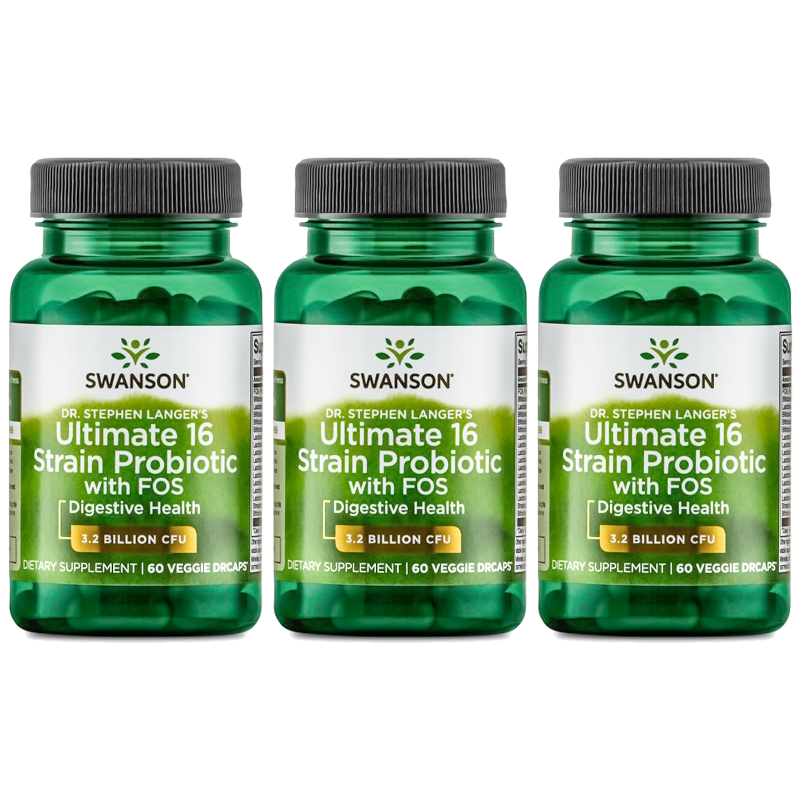 SWANSON Ultimate 16 Strain Probiotic with Fos - 3x 60vcaps