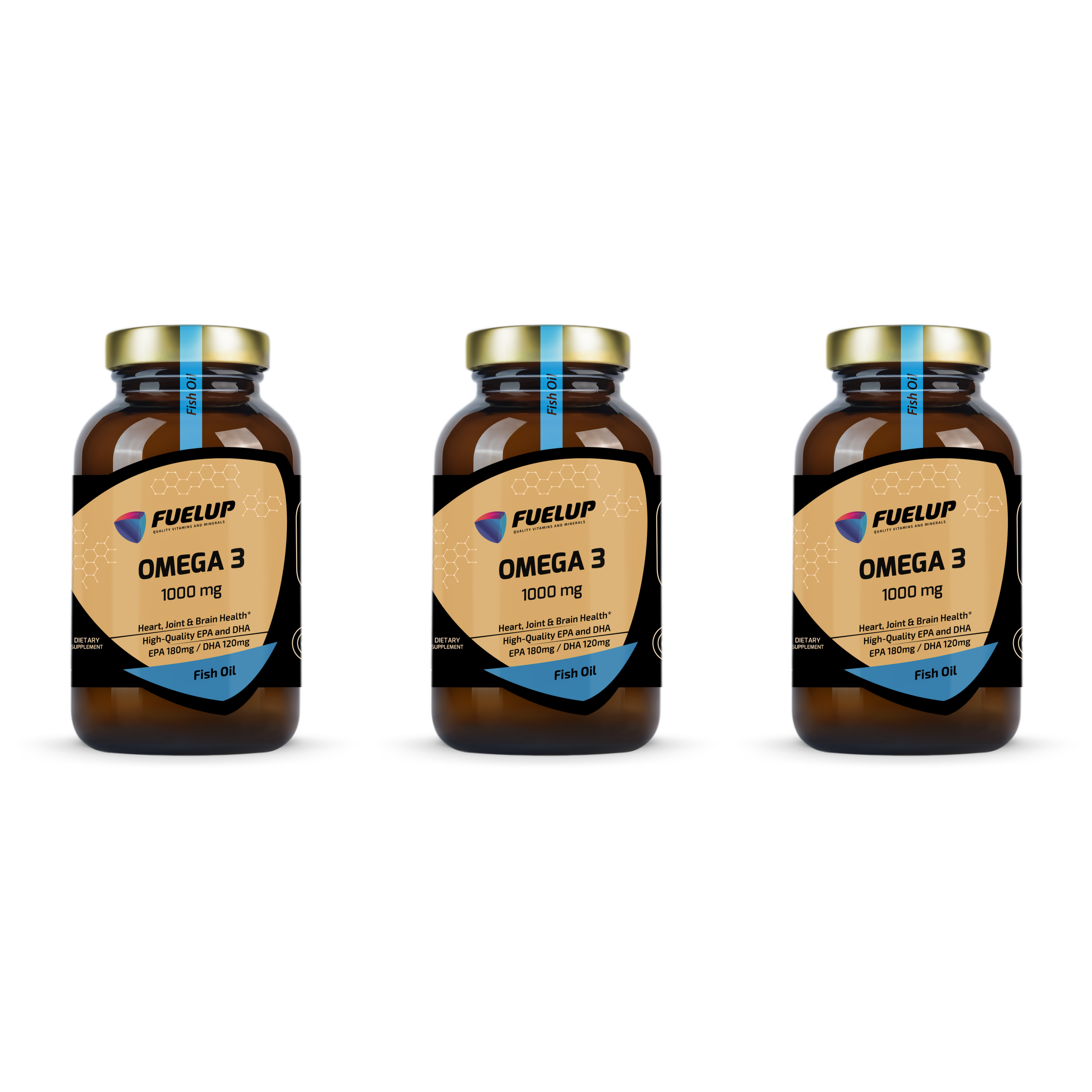 FUELUP - Omega 3 (TG) 1000mg - 90softgels - 3x Fish Oil