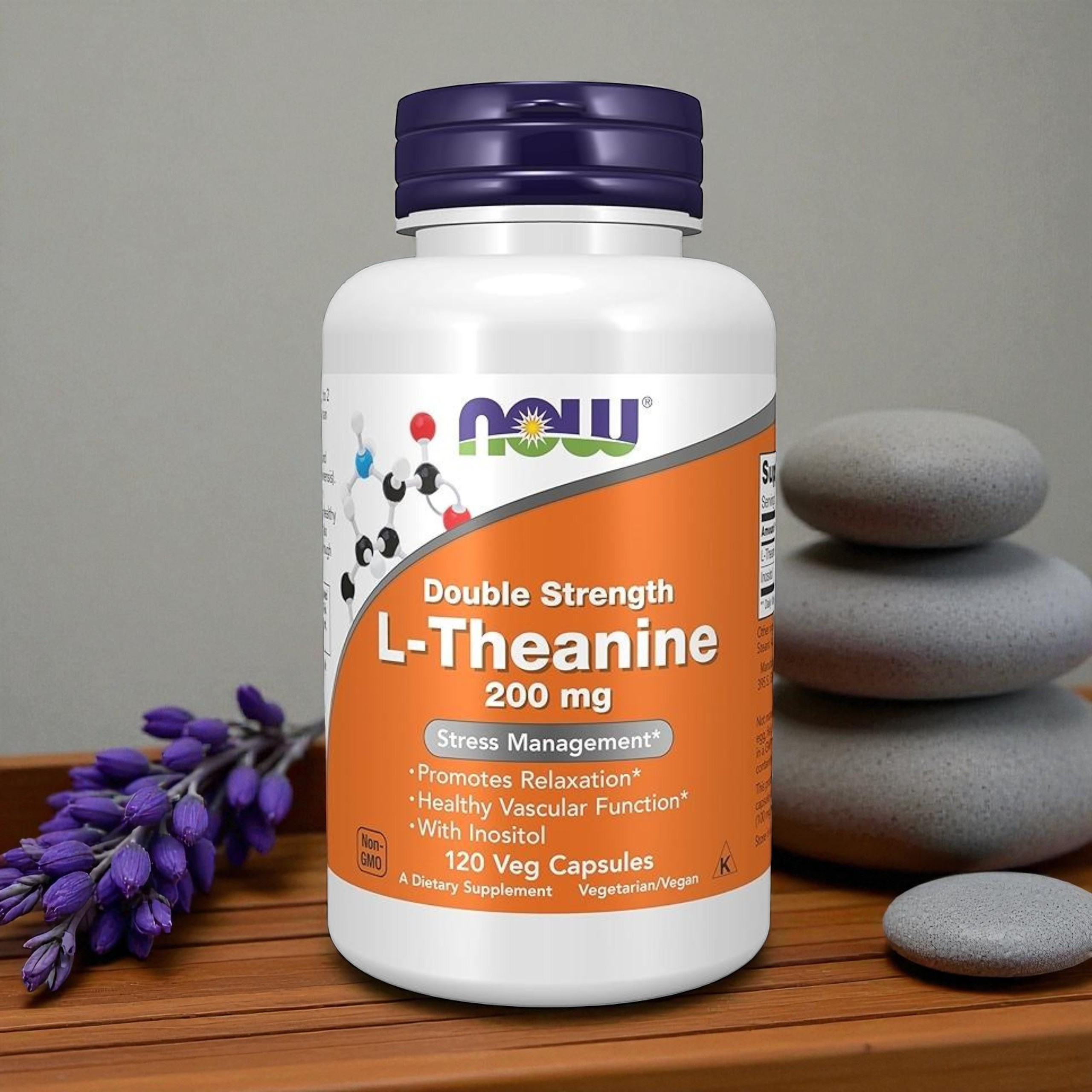 NOW - L-Theanine 200mg - 3x 120vcaps.