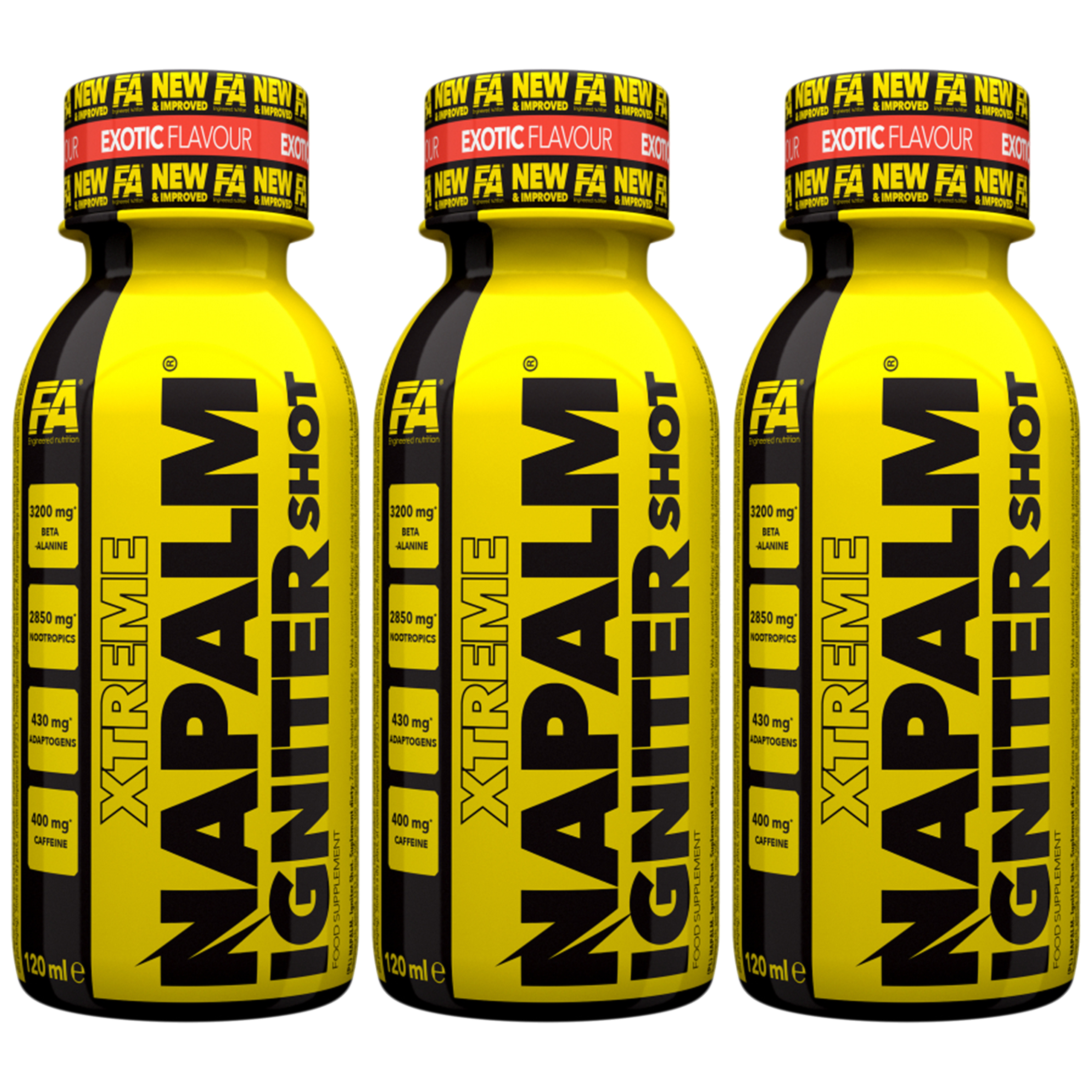 FITNESS AUTHORITY Xtreme Napalm Igniter Shot - 3x 120ml