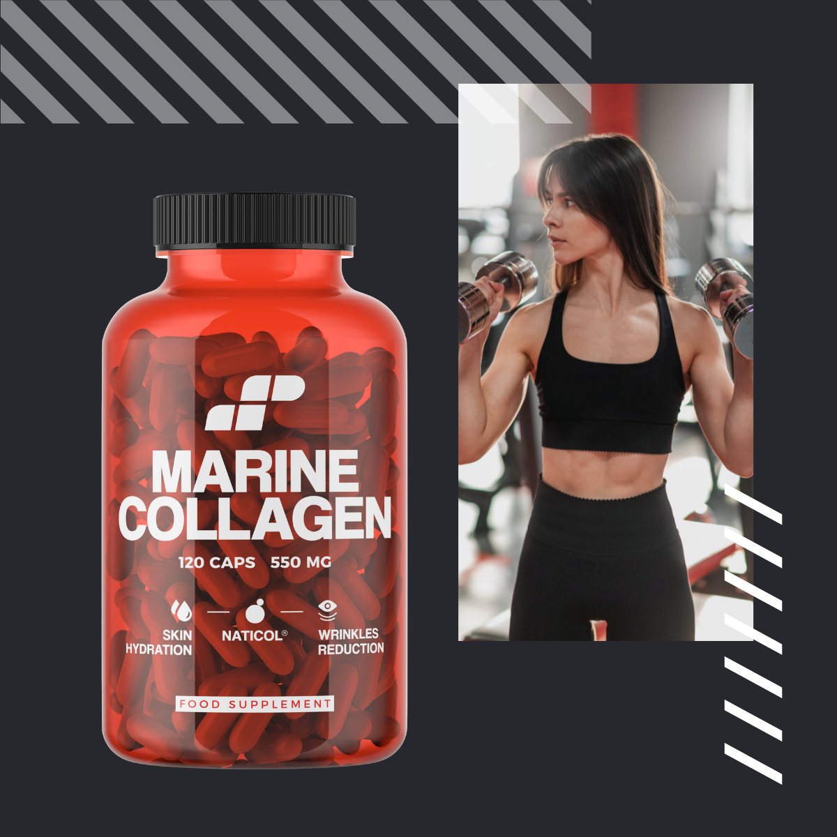 MP NUTRITION Marine Collagen 550mg - 120caps - Kolagen Rybi Naticol