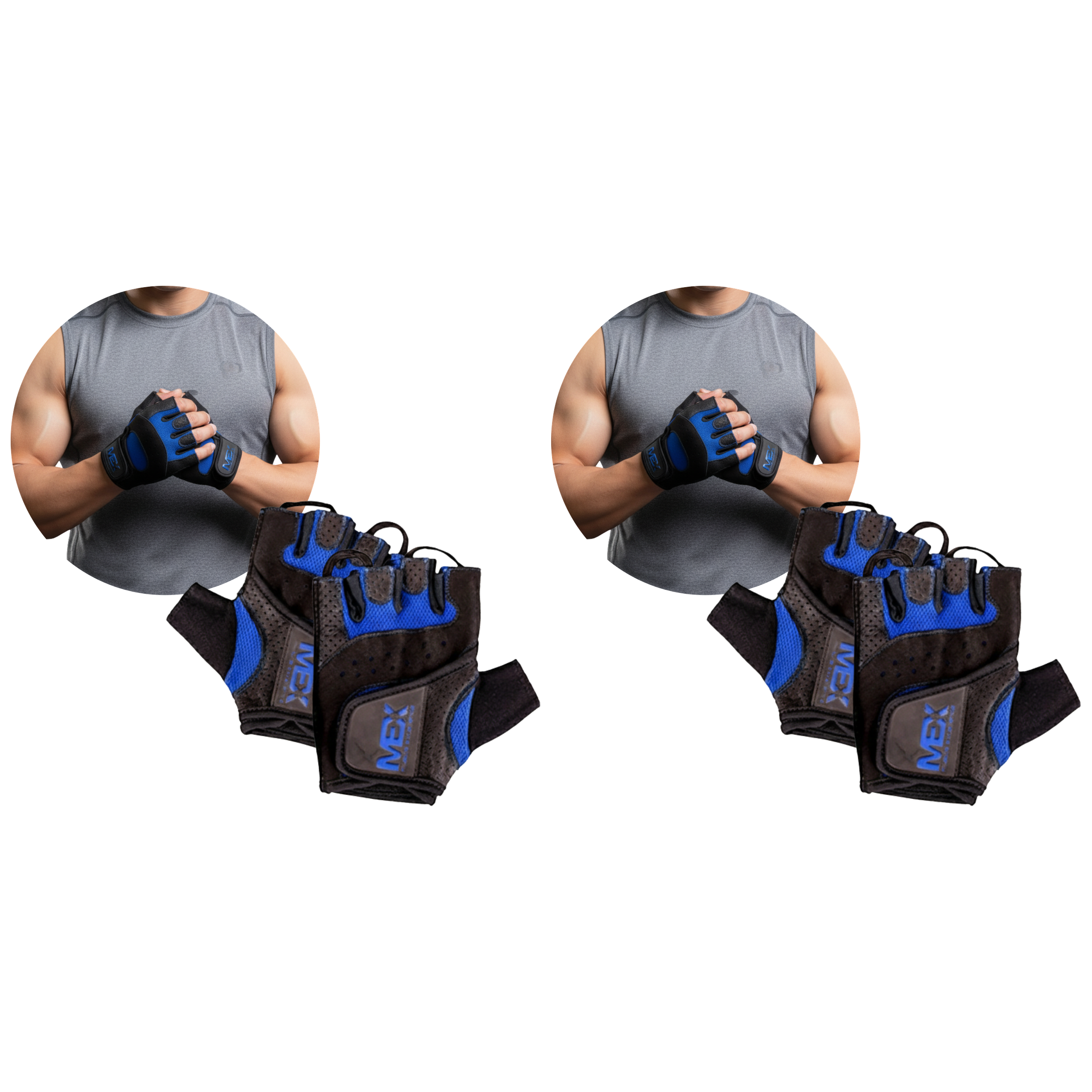 MEX NUTRITION - 2x Rękawice M-Fit Blue