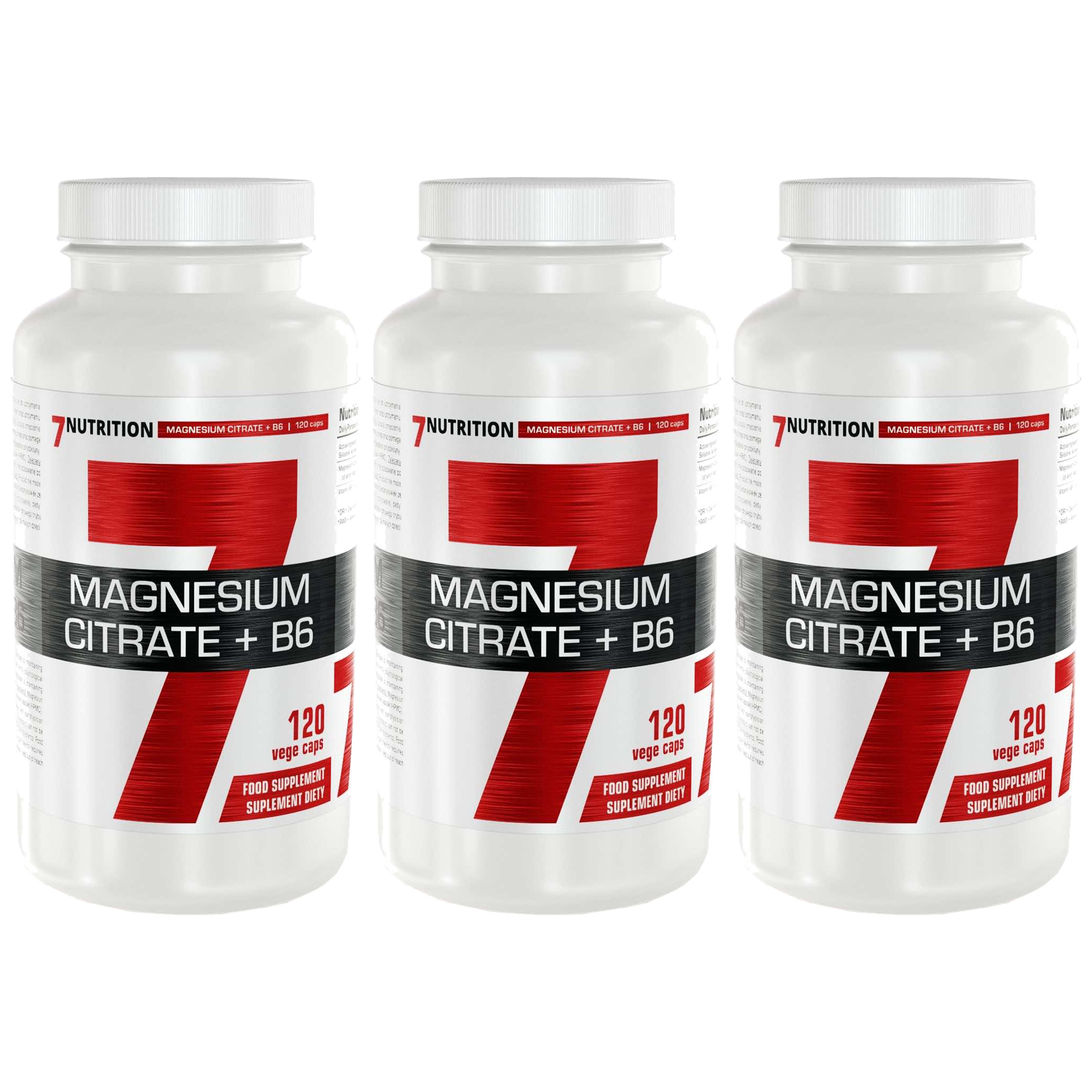 7 NUTRITION Magnesium Citrate + B6 - 3x 120vcaps