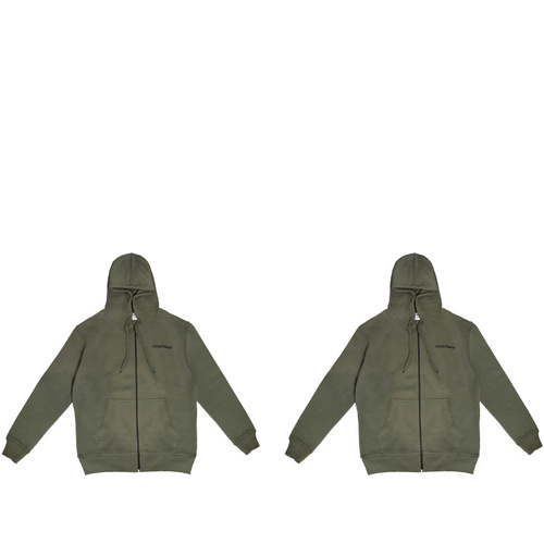GASPARI NUTRITION Zipped Hoodie - Khaki - 2x Bluza z kapturem na zamek
