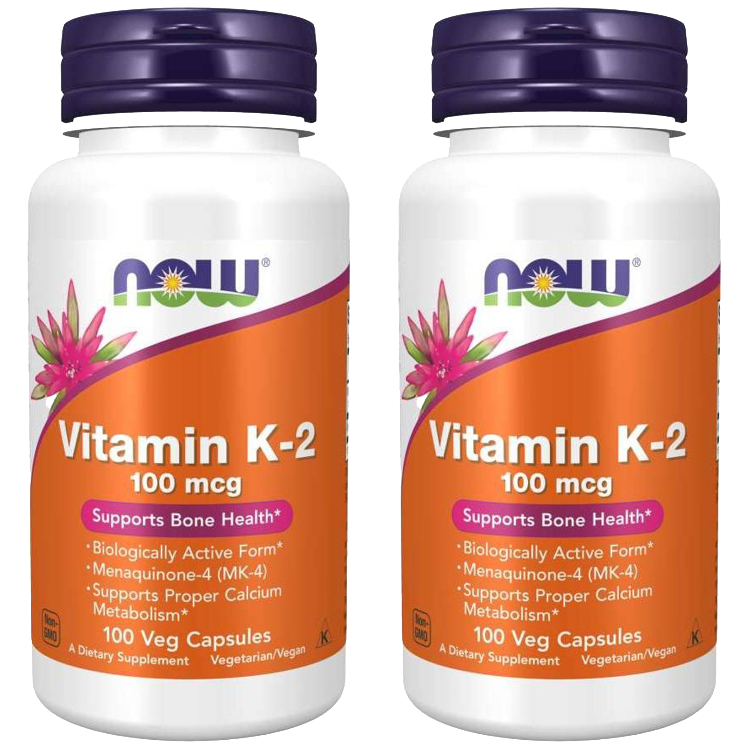 NOW Vitamin K-2 100mcg - 2x 100vegcaps