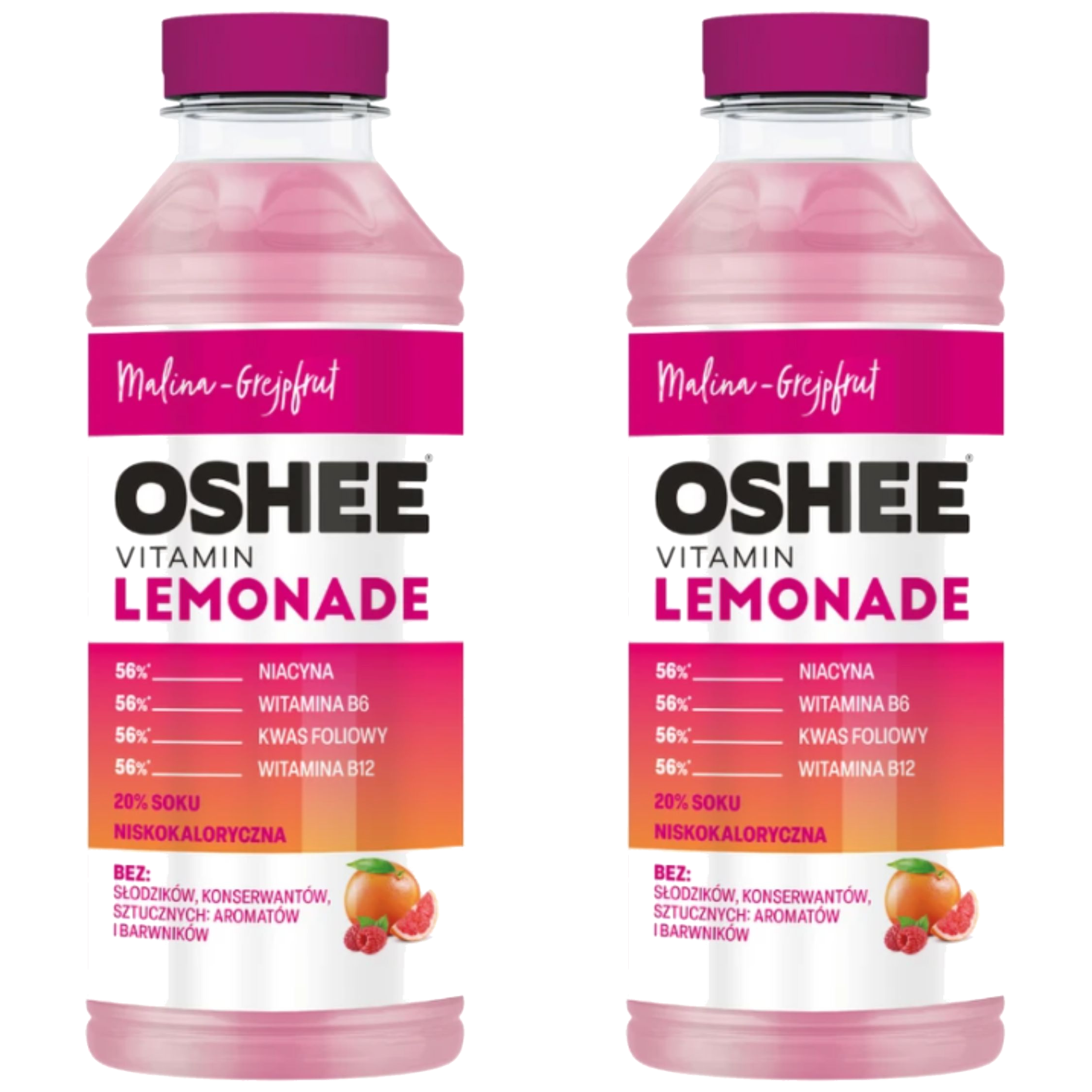 OSHEE - Vitamin Lemonade - 2x 555ml - RaspberryGrapefru