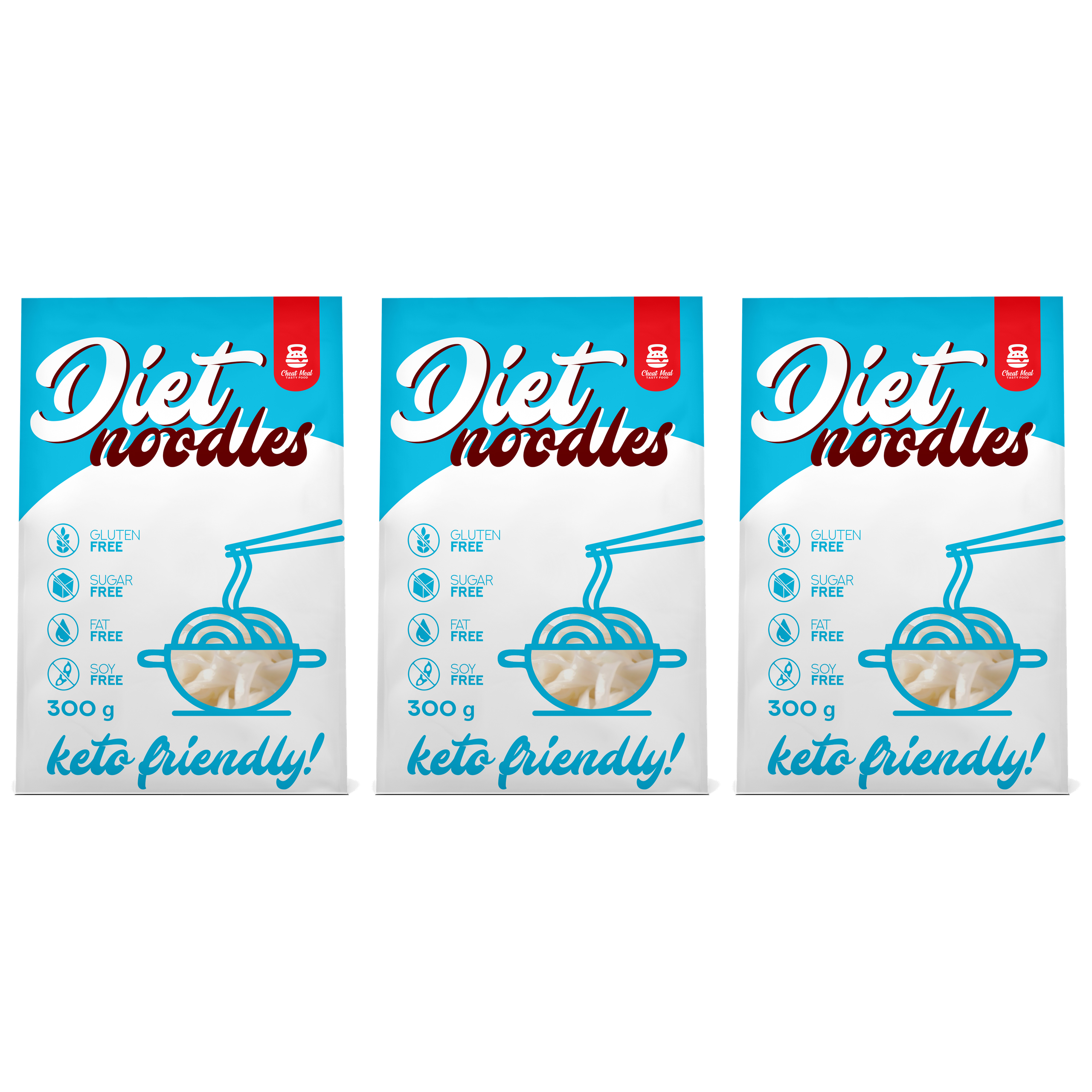Cheat Meal Nutrition Diet Noodles - 3x 400g (300g netto) - Makaron Konjac