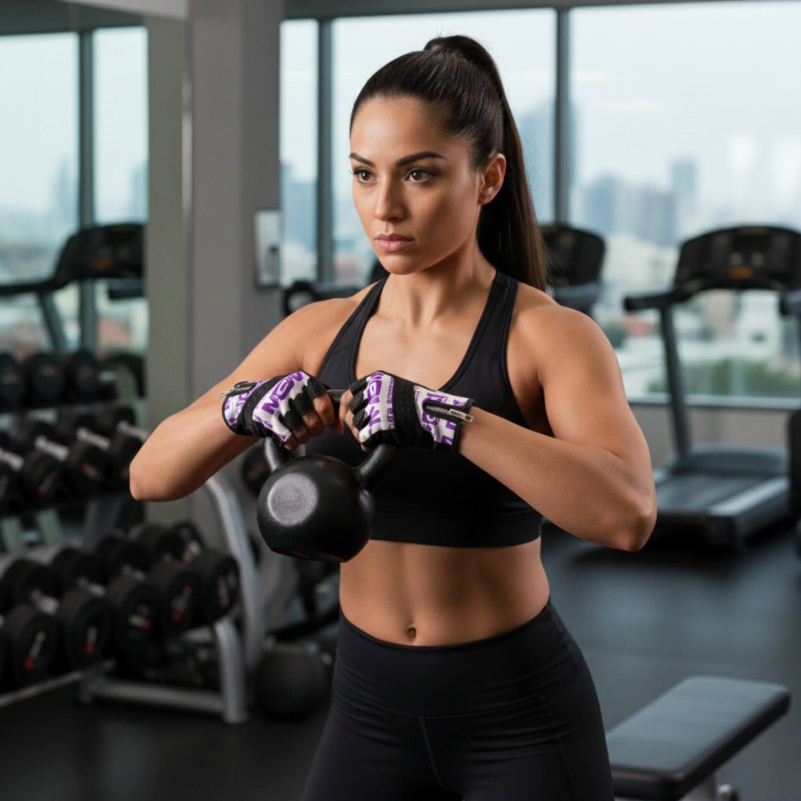 MEX NUTRITION - 2x Smart Zip Purple Gloves