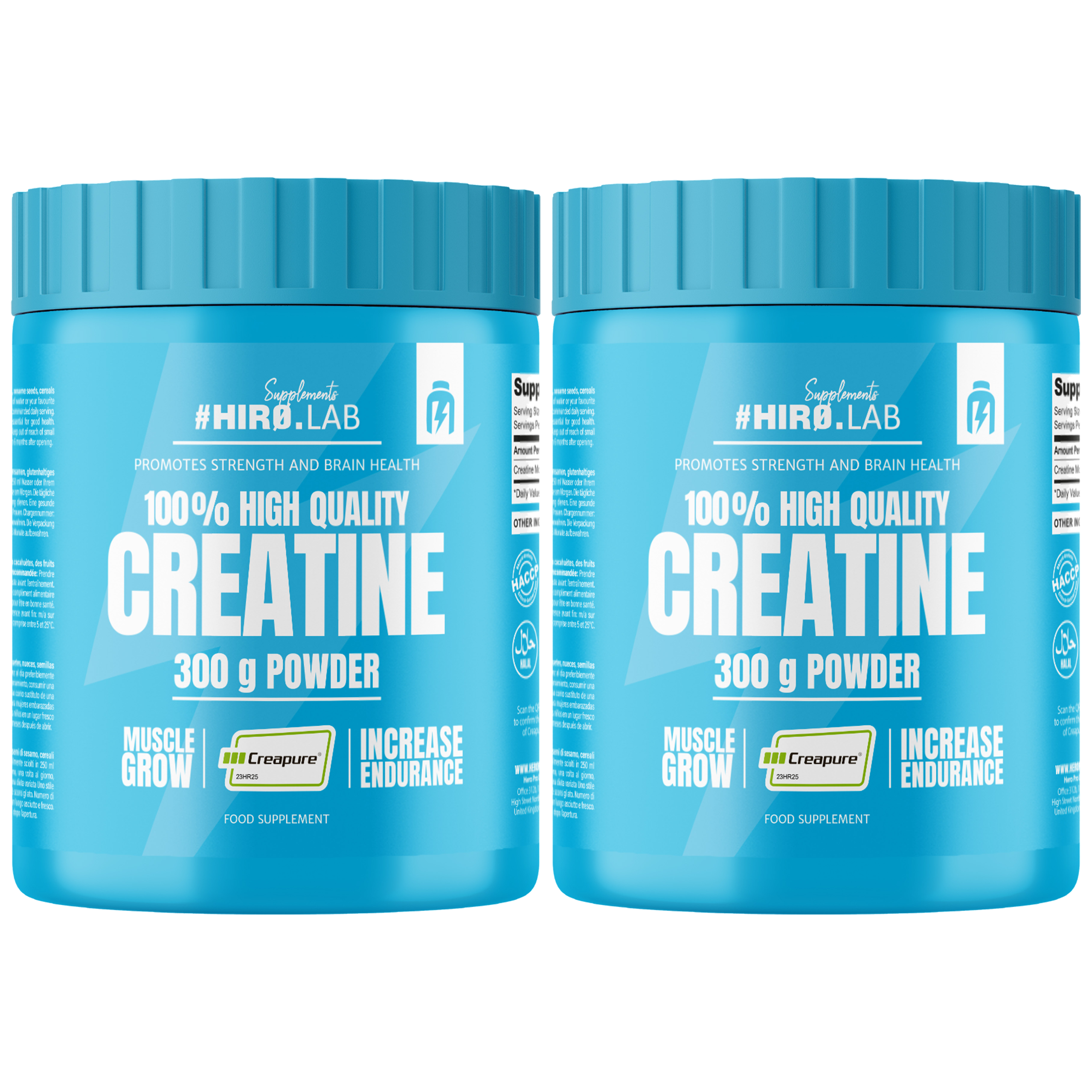 HIRO.LAB 100% High Quality Creatine - Creapure - 2x 300g - Unflavored 
