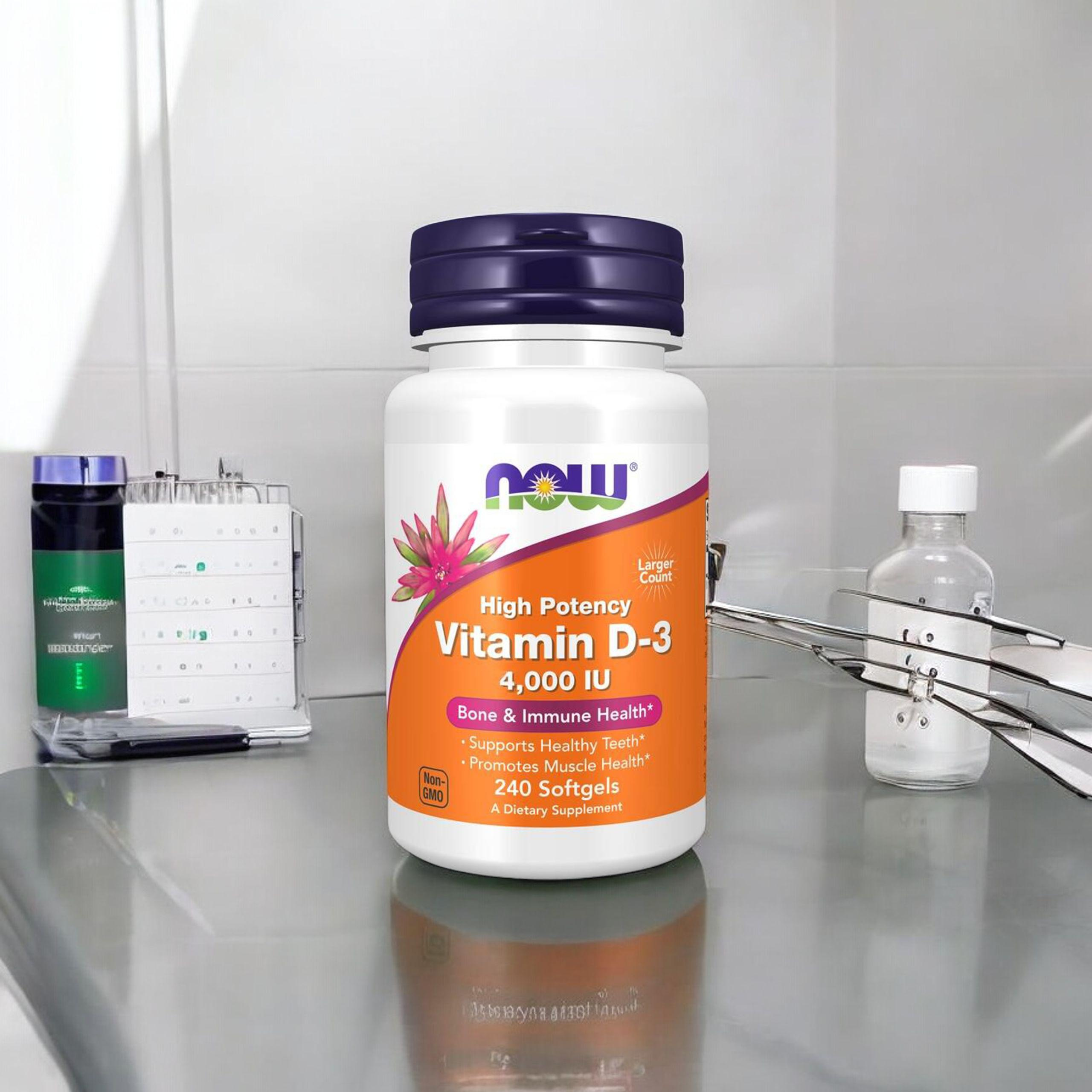 NOW Vitamin D3 4000IU - 3x 240softgels