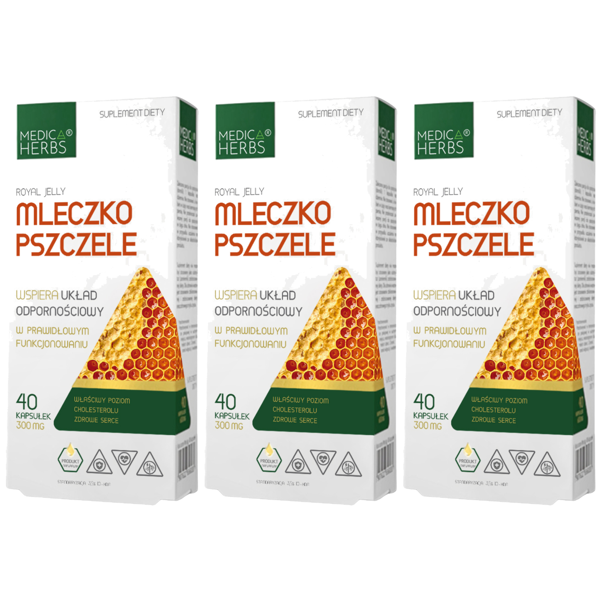 MEDICA HERBS - Mleczko Pszczele 300mg - 3x 40caps.