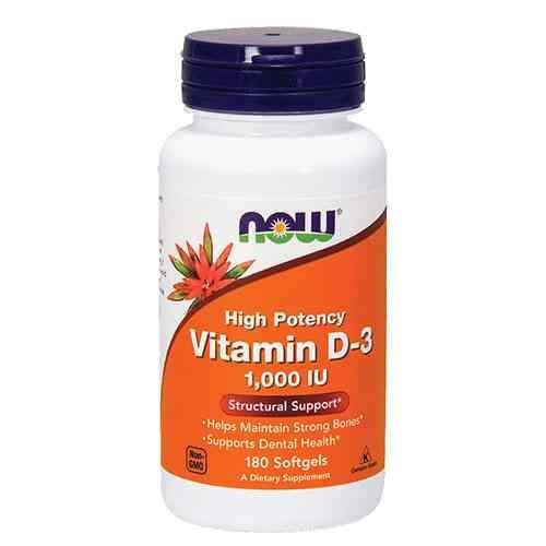 NOW Vitamin D3 1000IU - 2x 180 softgels