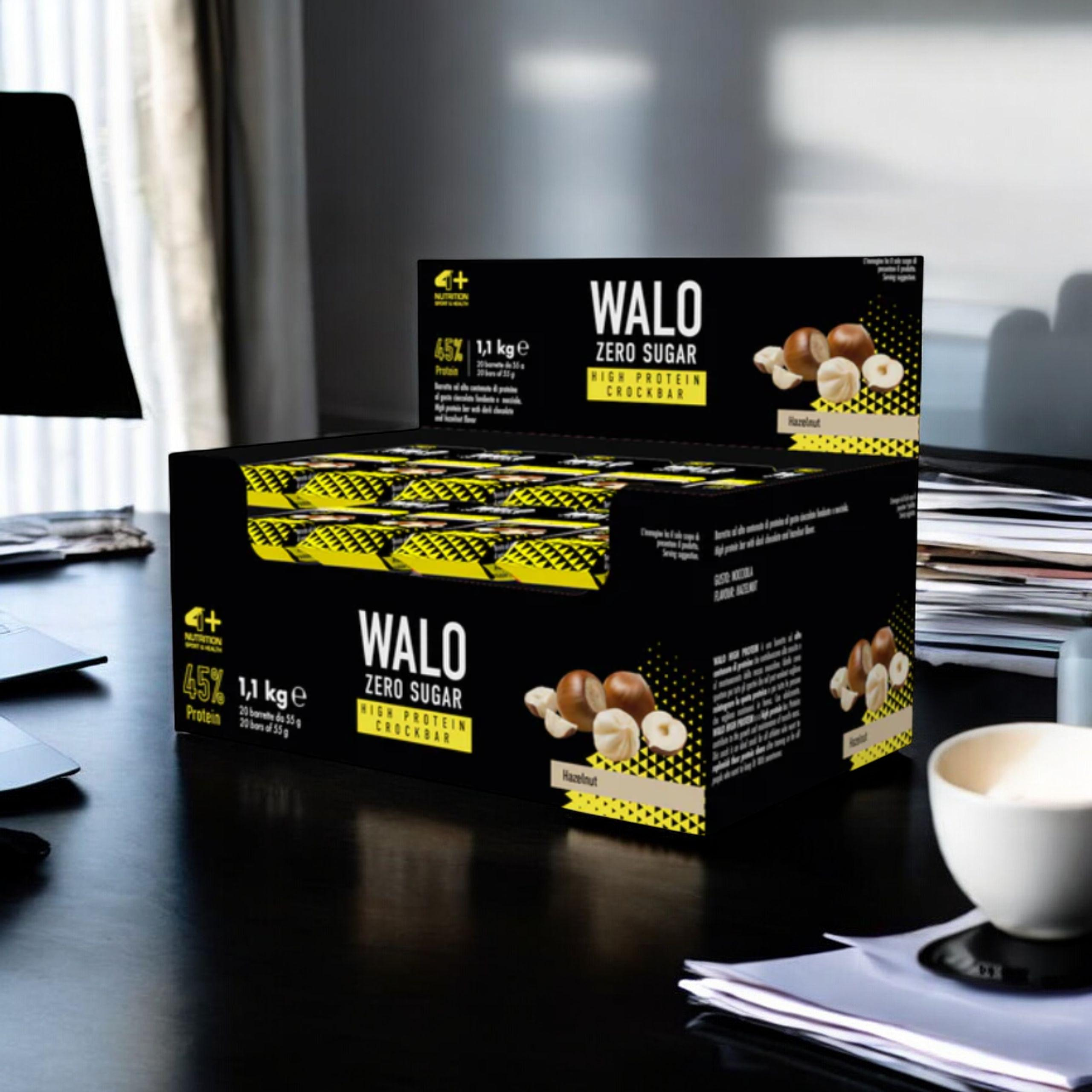 4+ NUTRITION - Walo ZeroSugar CrockBar HP 45% - 20x 55g - Hazelnut - WYPRZEDAŻ - 31-07