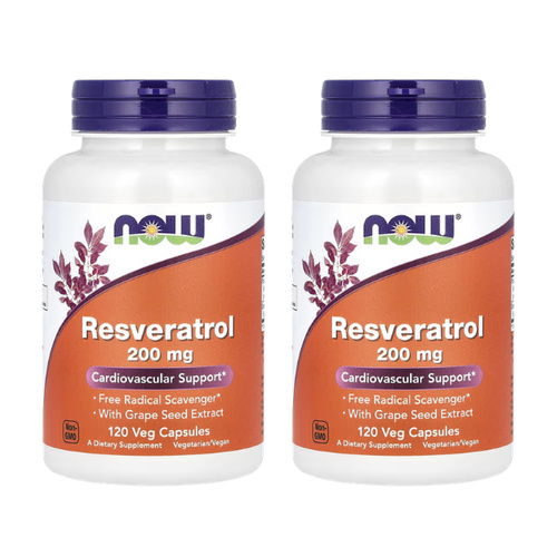 NOW Natural Resveratrol 200mg - 2x 120vegcaps