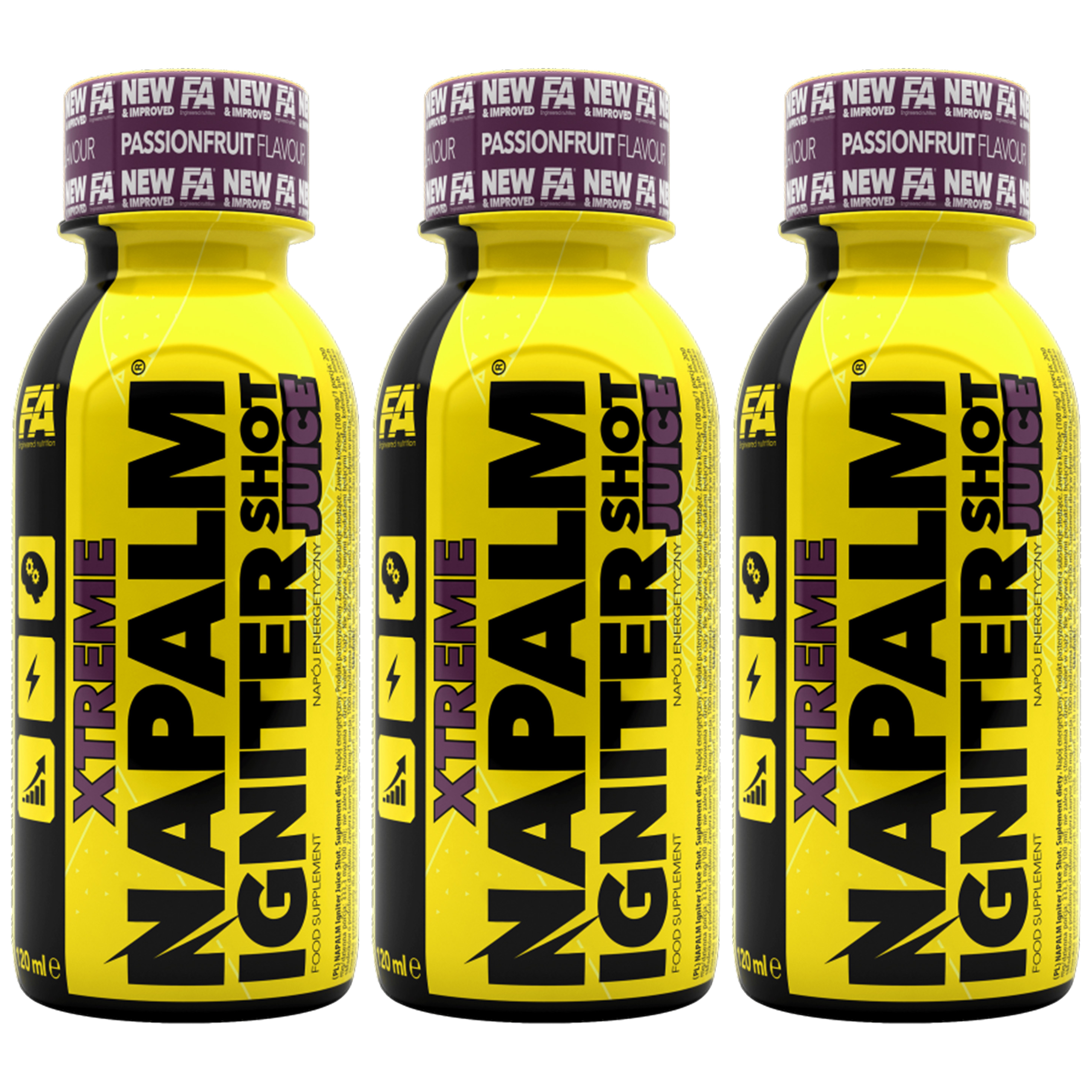 FITNESS AUTHORITY Xtreme Napalm Igniter Juice Shot - 3x 120ml