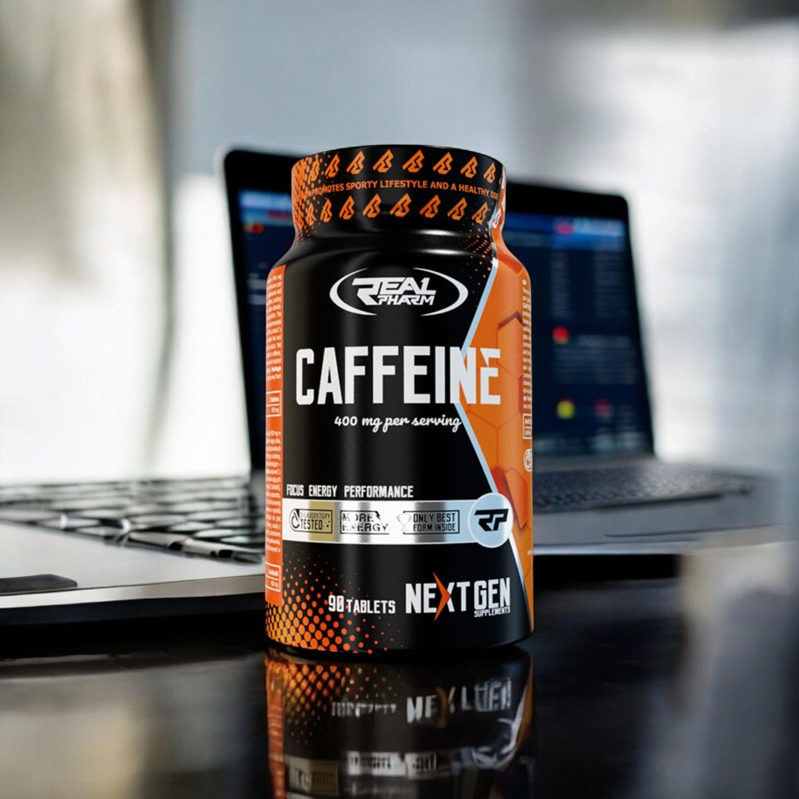 REAL PHARM Caffeine 400mg - 90tabs. - 3x Kofeina