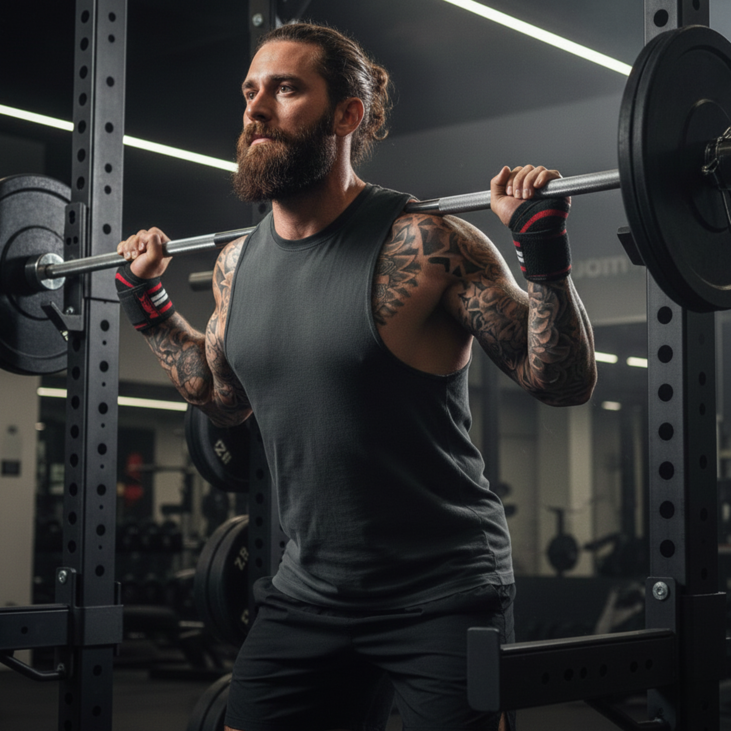 MEX NUTRITION - Wrist Wraps - Black/Red/White - 46 cm