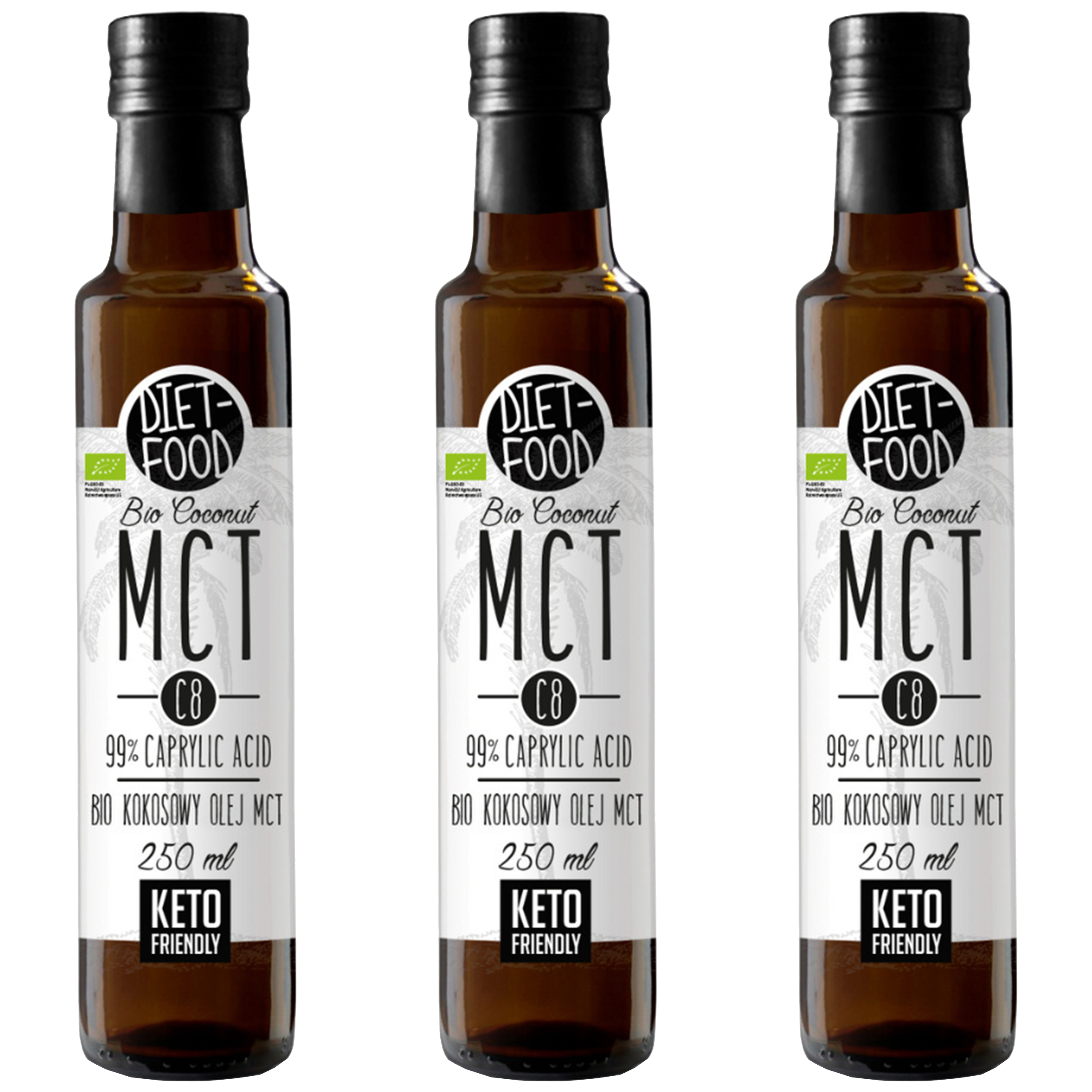 DIET FOOD BIO Kokosowy Olej MCT C8 - 3x 250ml